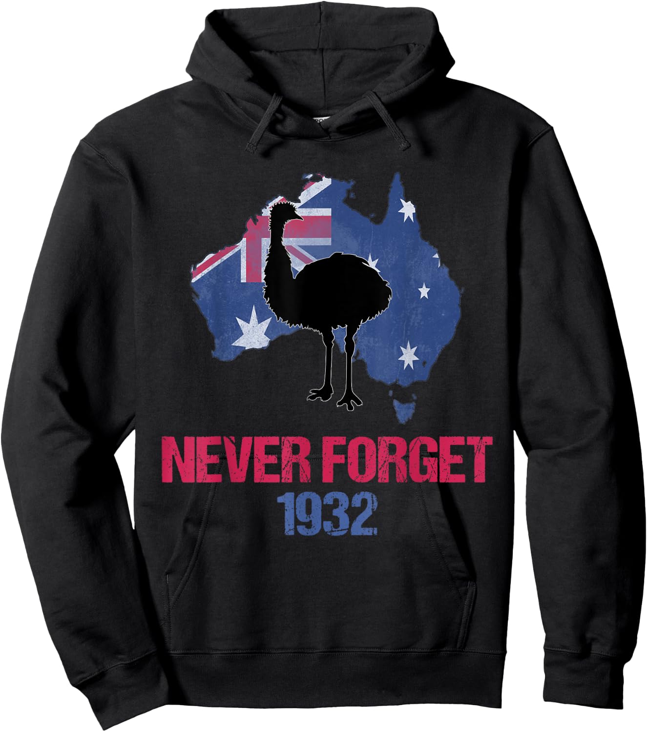 Agema Apparel Emu War 1932 Never Forget Australian History , Small, Black Hoodie - Hoodie | Black