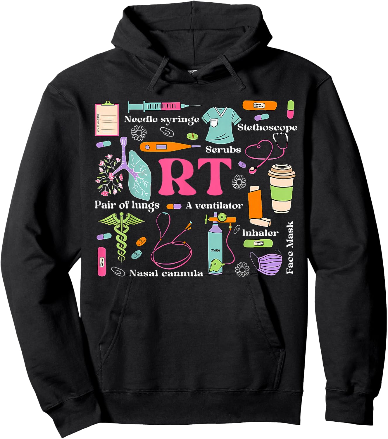 Respiratory Therapist Funny RT Care Respiratory Therapy Hoodie - Hoodie | Black
