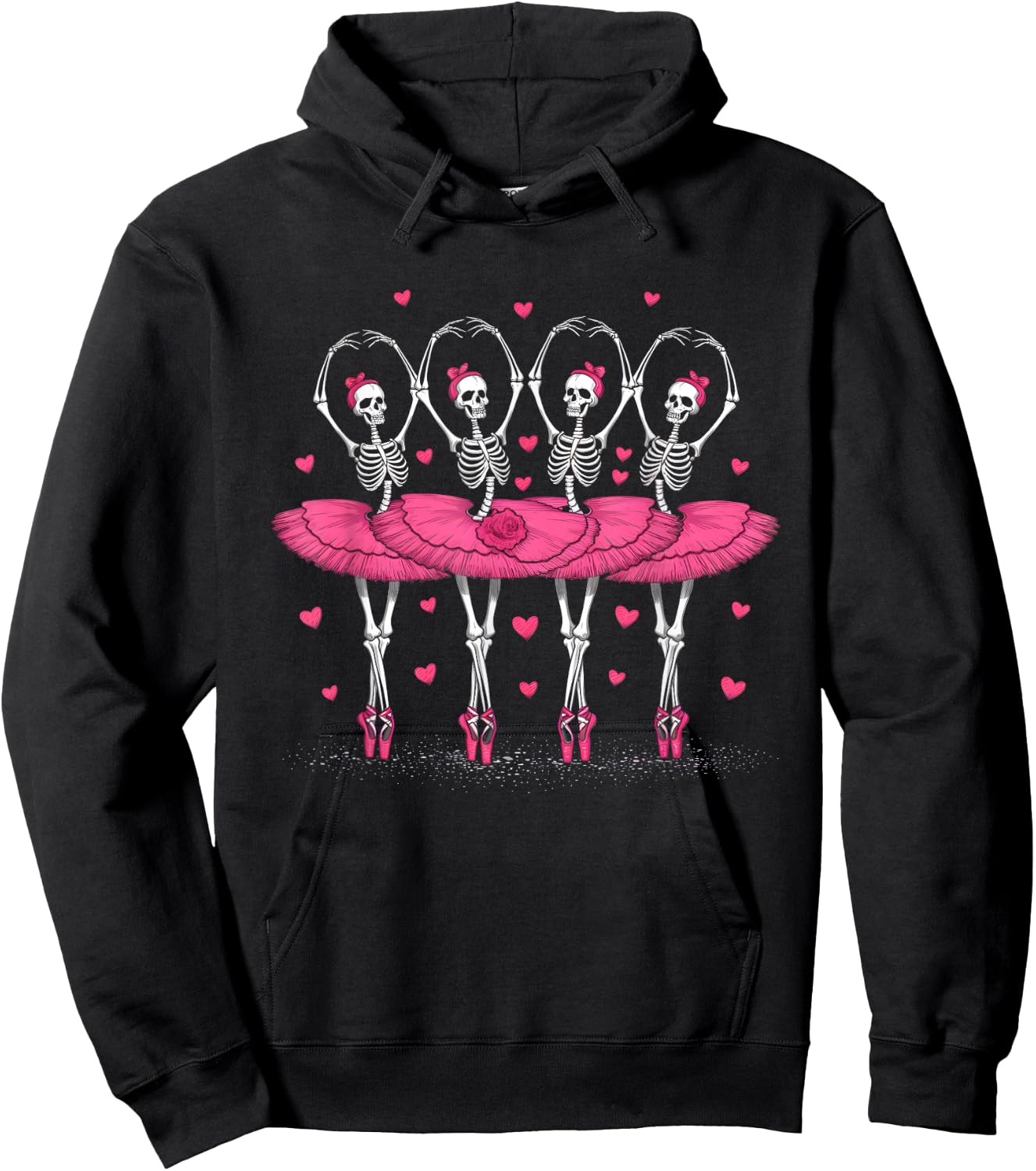 Spooky Ballerina Skeleton Dance Funny Halloween Ballet Hoodie - Hoodie | Black