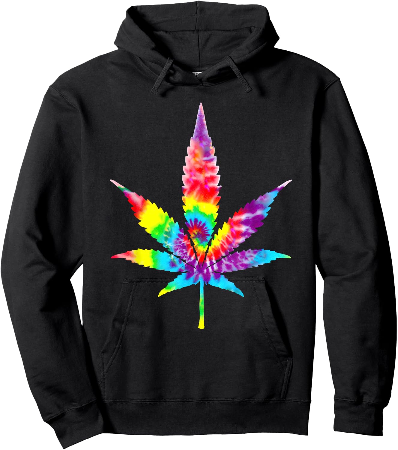 Tie Dye Weed Magic Mushrooms Cannabis 420 Trippy Hippie Gift Hoodie - Hoodie | Black