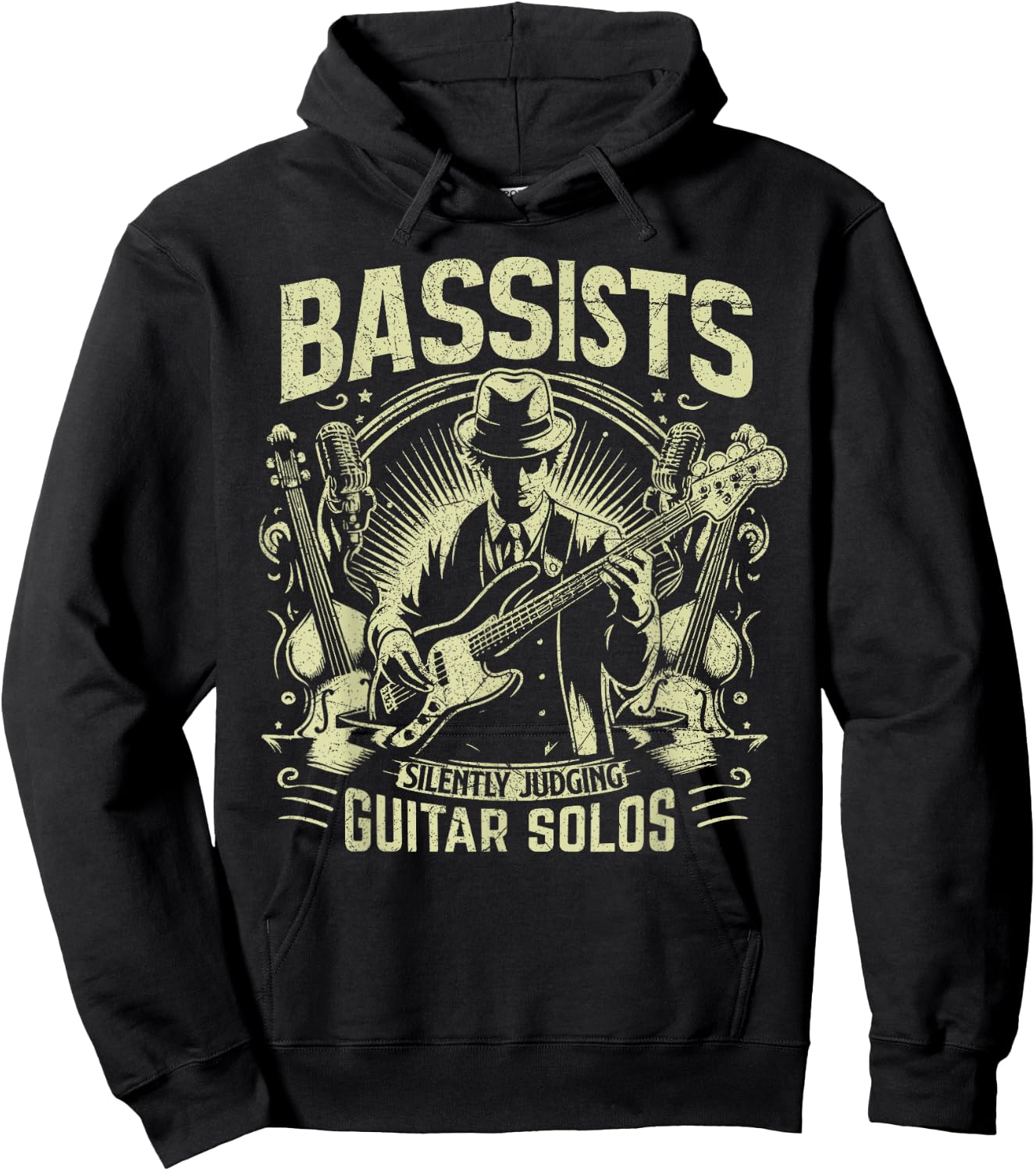 Bassists silently judging Guitar Solos Bass Player Hoodie - Hoodie | Black
