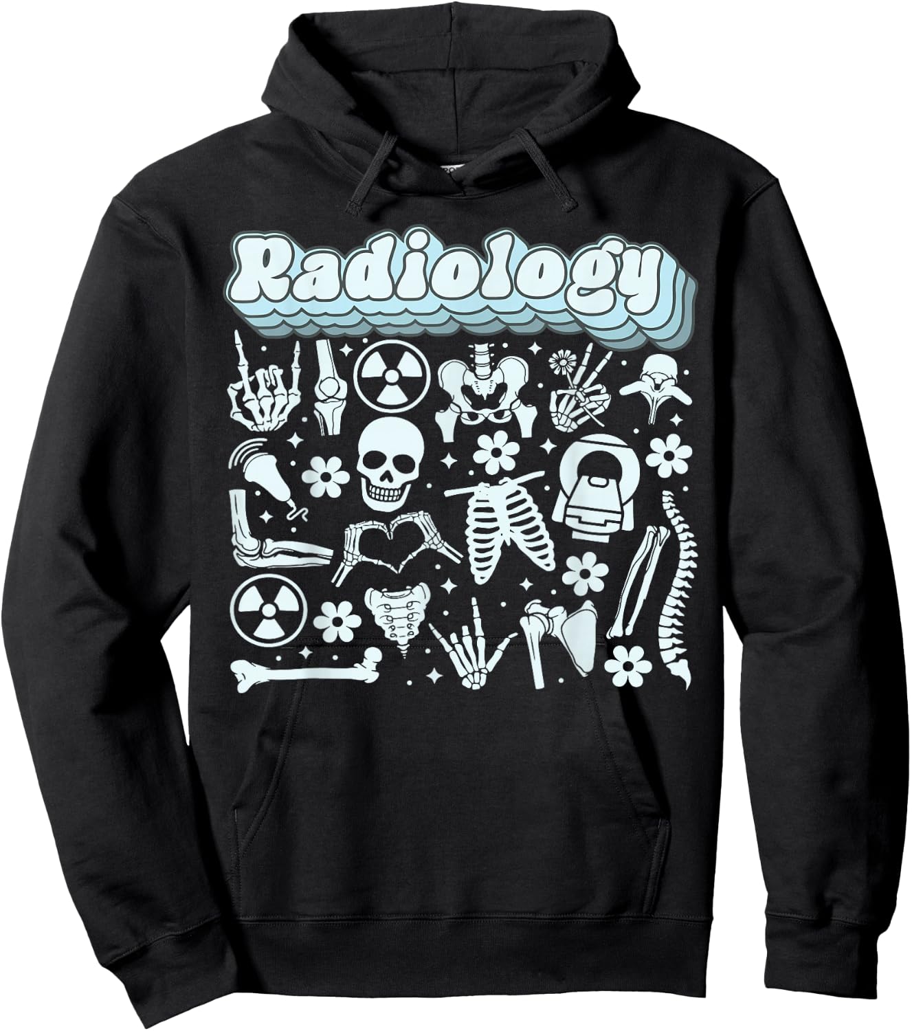 Retro Radiology X-ray Rad Tech Skeleton MRI Tech Graduation Hoodie - Hoodie | Black