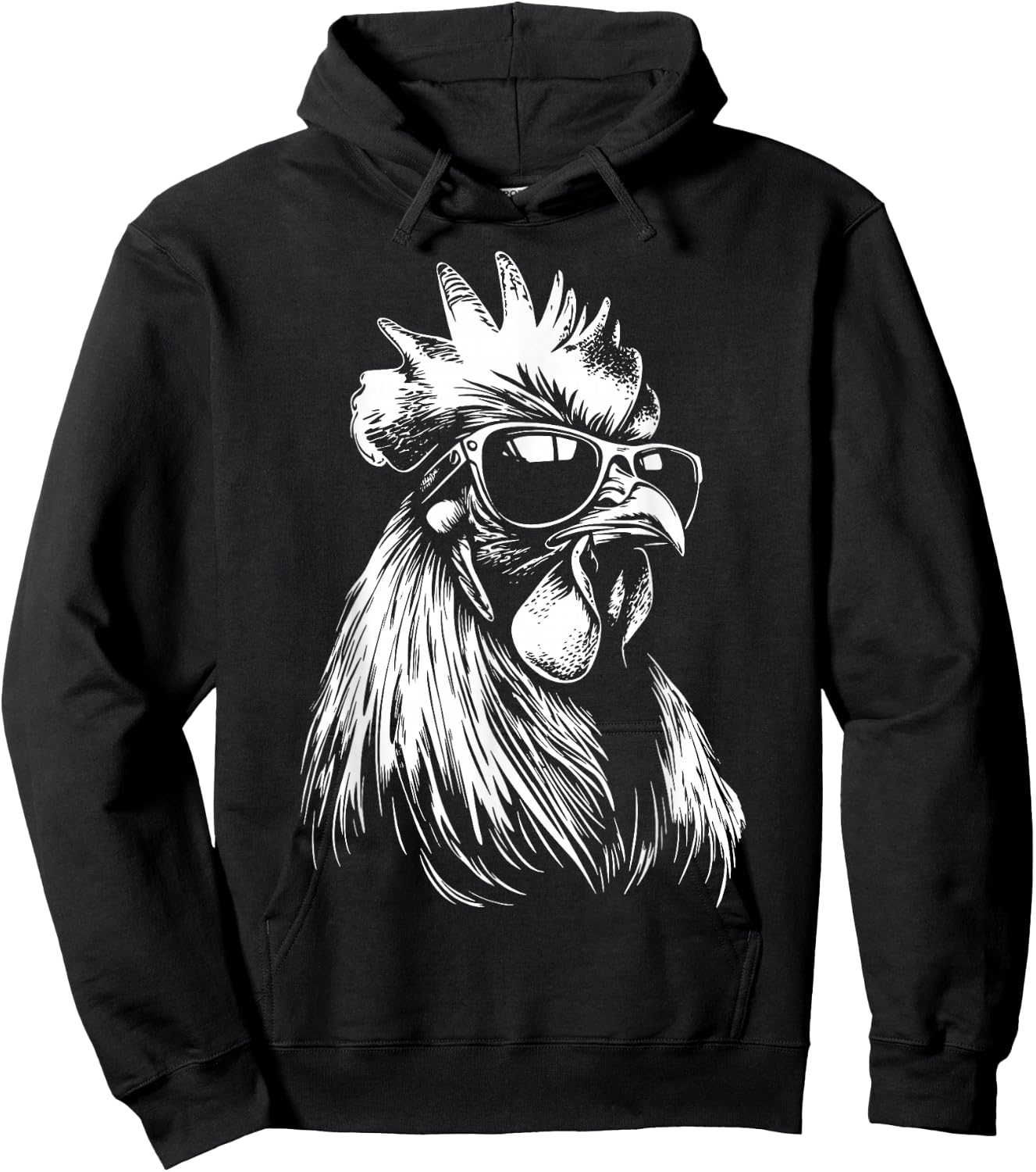 Rooster Chicken Sunglasses Hoodie - Hoodie | Black