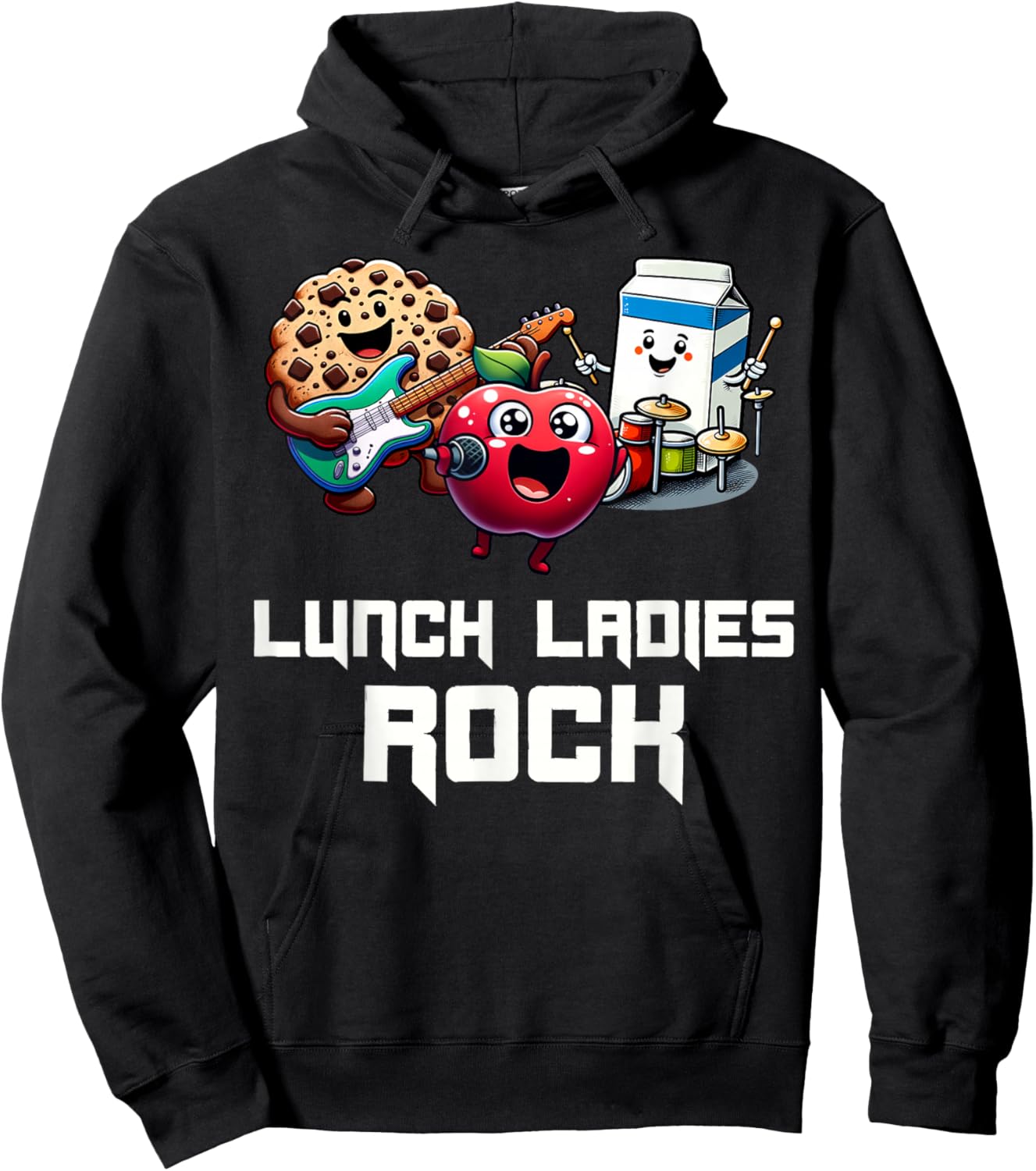 Funny Lunch Lady School Aide Appreciation Graphic Hoodie - Hoodie | Black