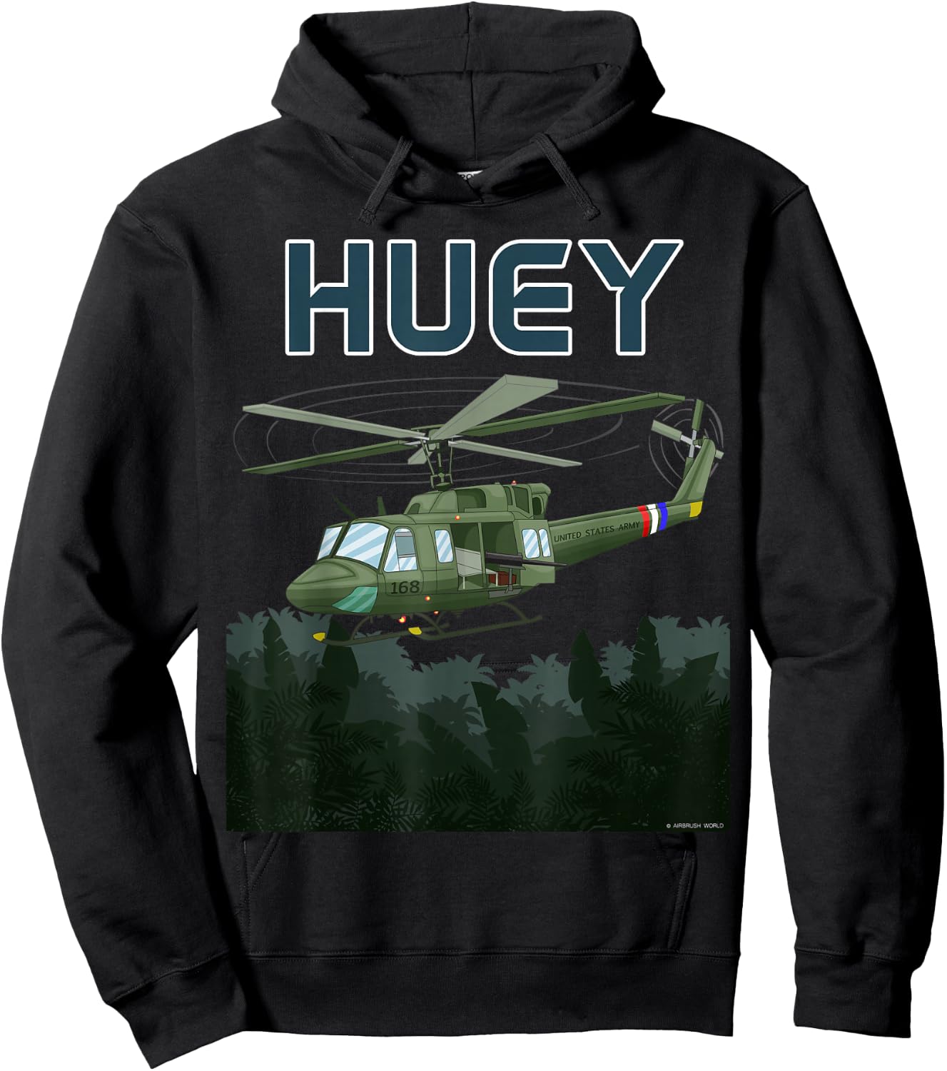Huey Army Helicopter Military Armed Forces Helicopter Hoodie - Hoodie | Black
