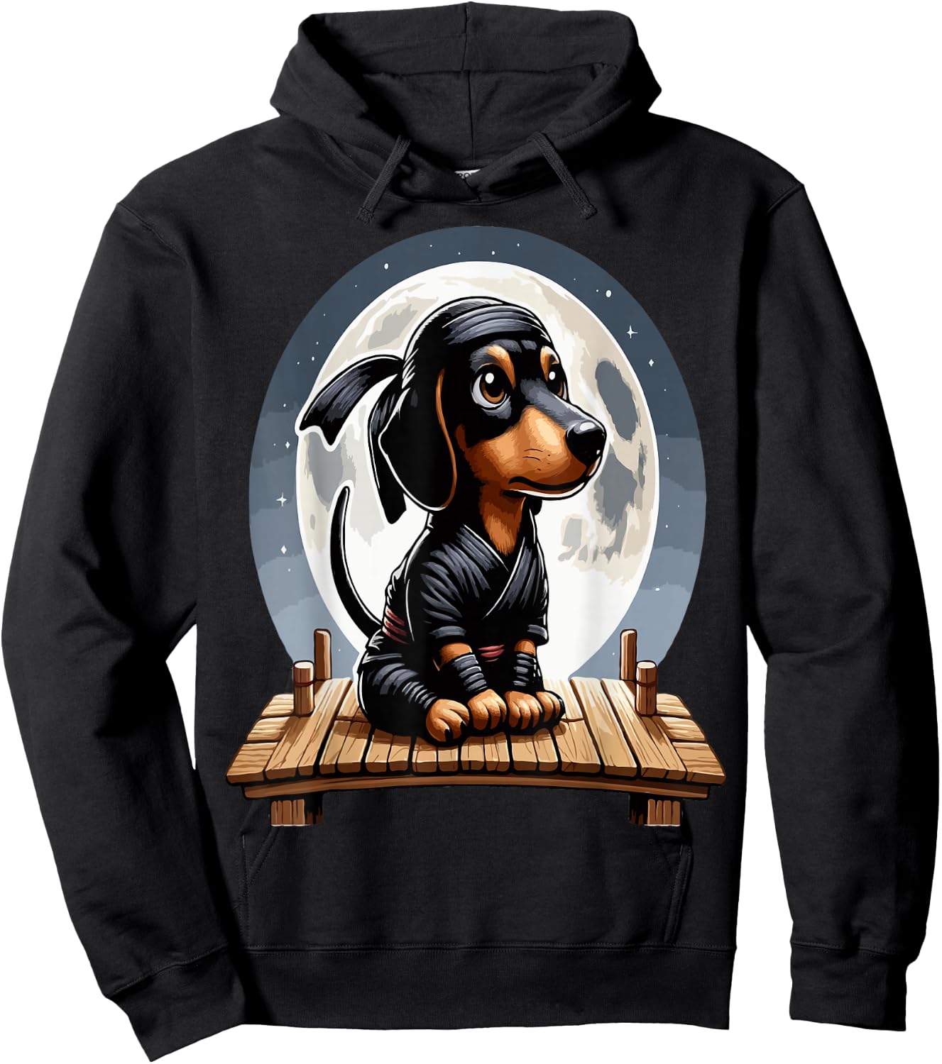 Funny Ninja Dachshund Hoodie - Hoodie | Black