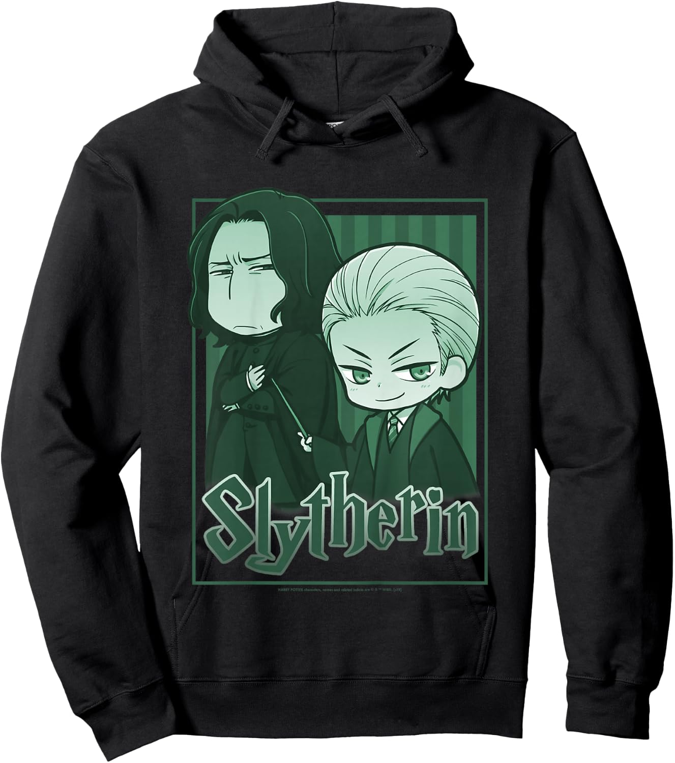 Kids Harry Potter Slytherin Snape & Draco Anime Hoodie - Hoodie | Black