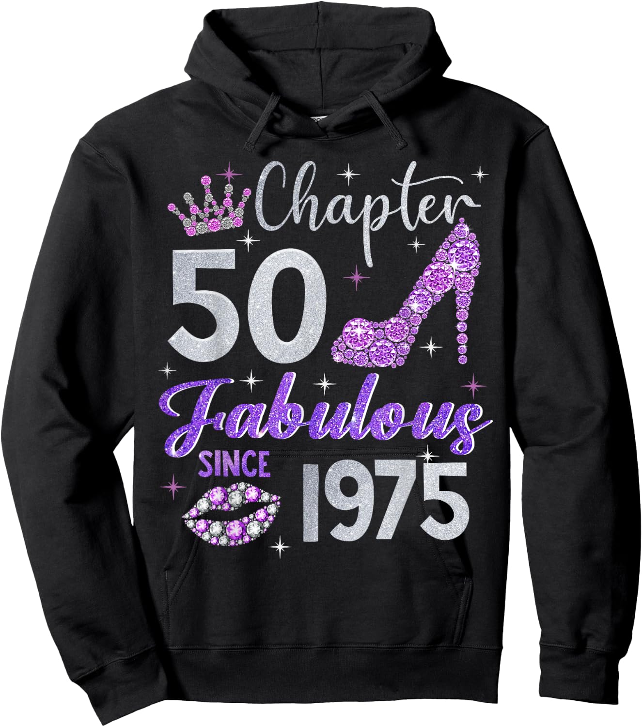 Chapter 50 Fabulous Since 1975 50th Birthday Women Girl Hoodie - Hoodie | Black