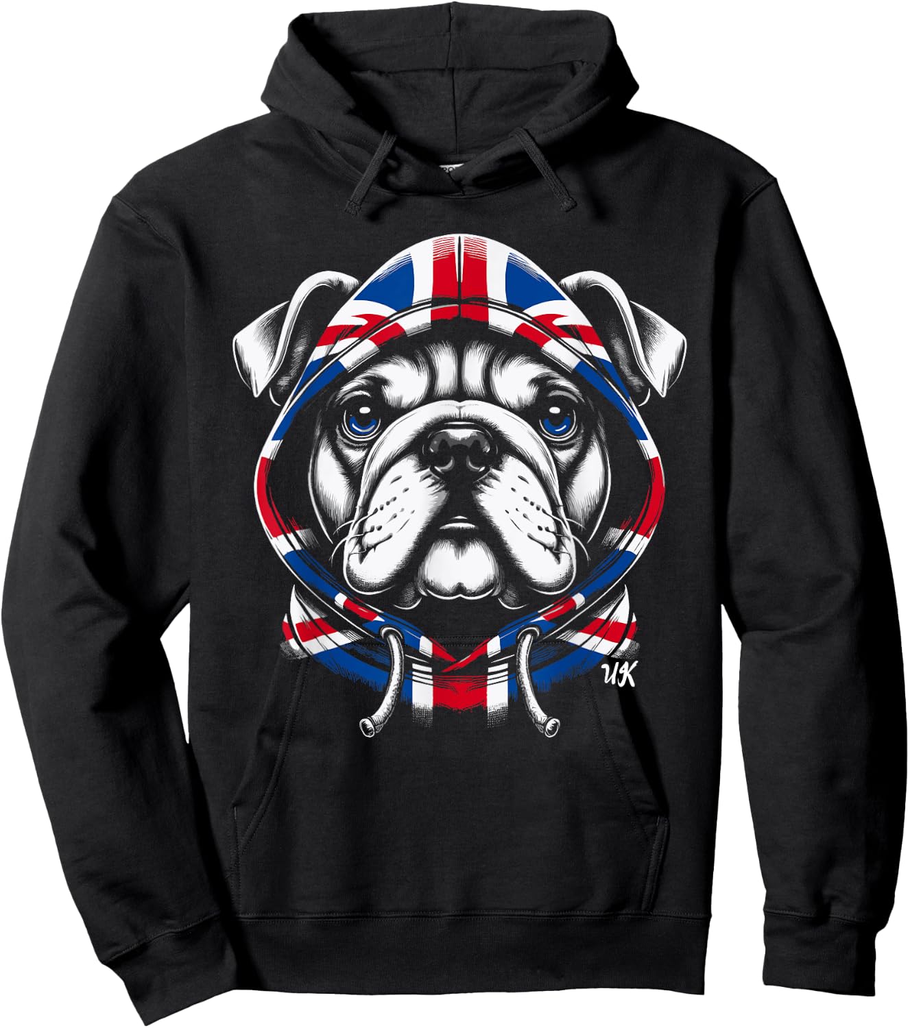 Bulldog UK British Flag England Men Women Kids Hoodie - Hoodie | Black