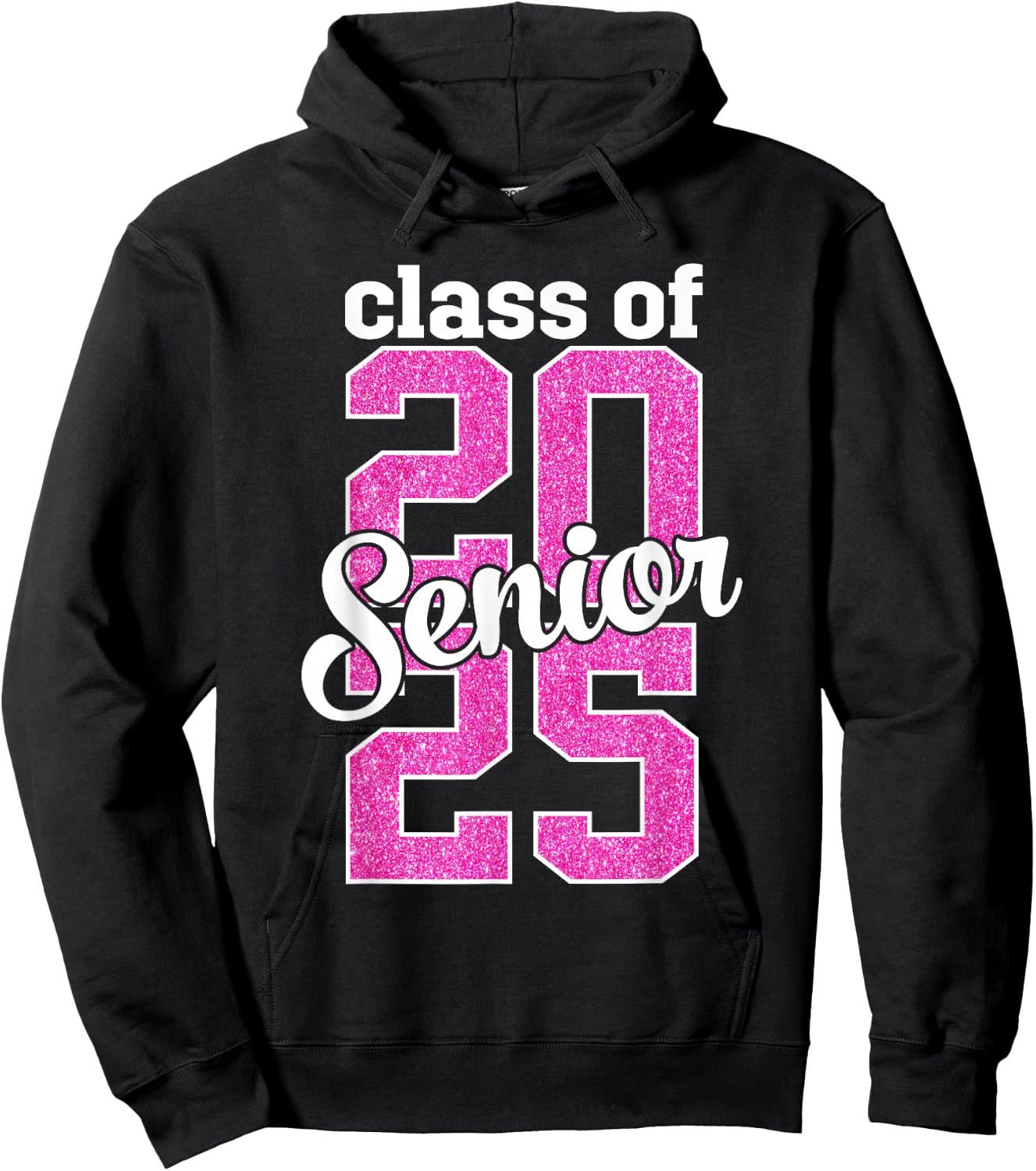 Class of 2025 Senior 25 senior graduation girls women pink Hoodie - Hoodie | Black