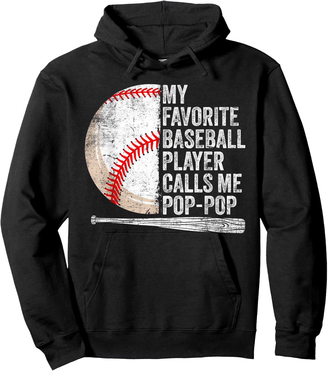 My Favorite Baseball Player Calls Me Pop-Pop Father's Day Hoodie - Hoodie | Black