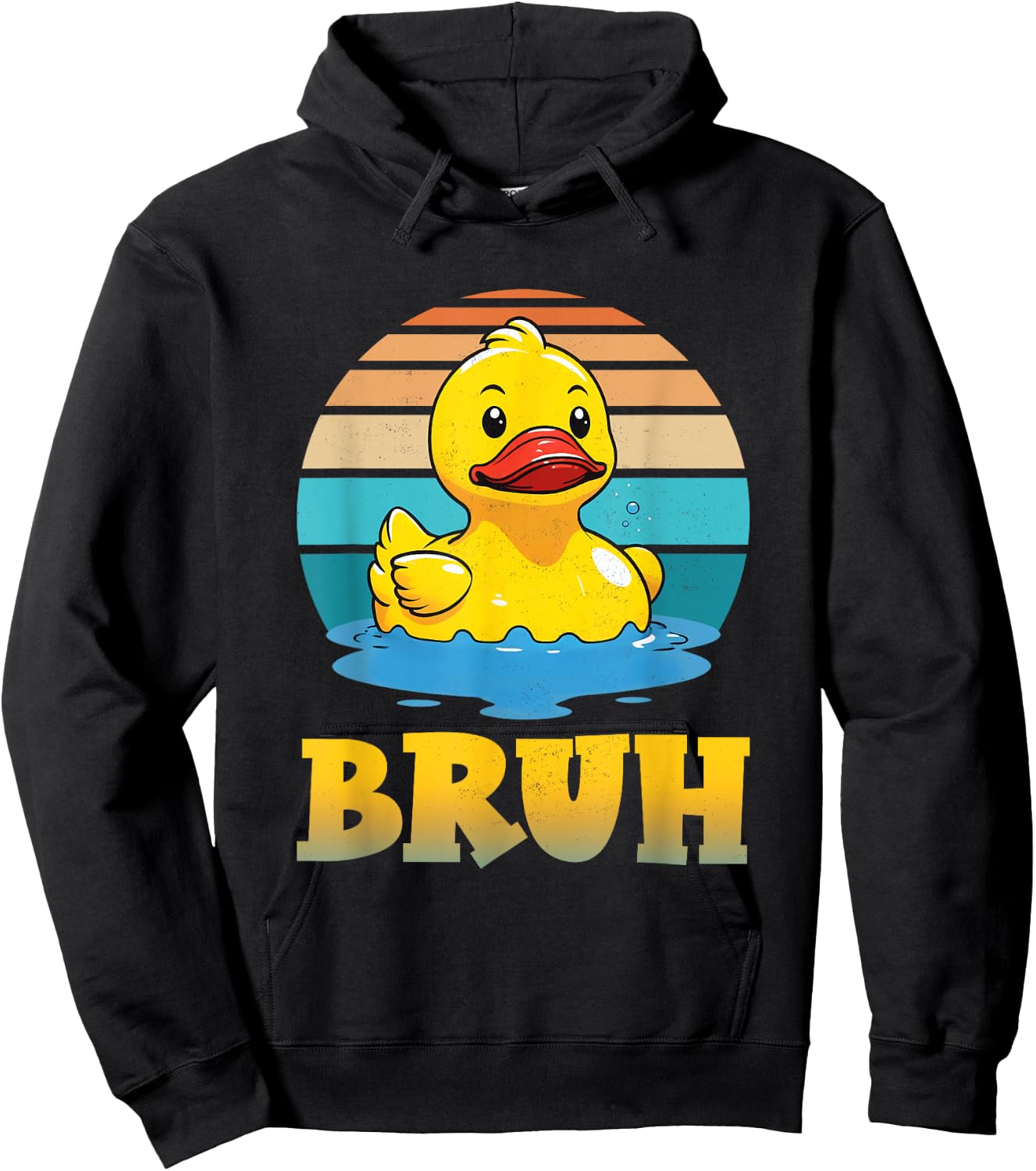 Bruh Funny Rubber Duck Lovers Meme Men Women Boys Girls Hoodie - Hoodie | Black