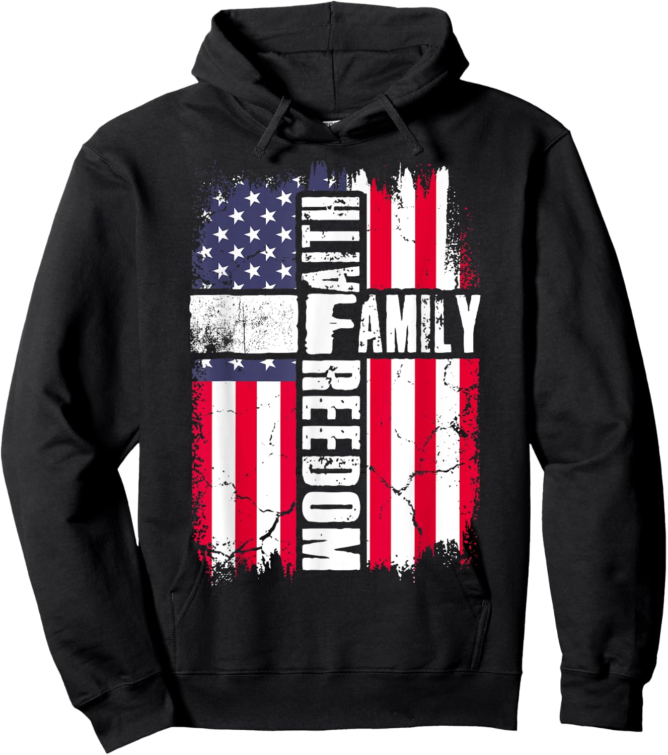 Faith Family Freedom - Patriotic Christian Jesus Bible Psalm Hoodie - Hoodie | Black