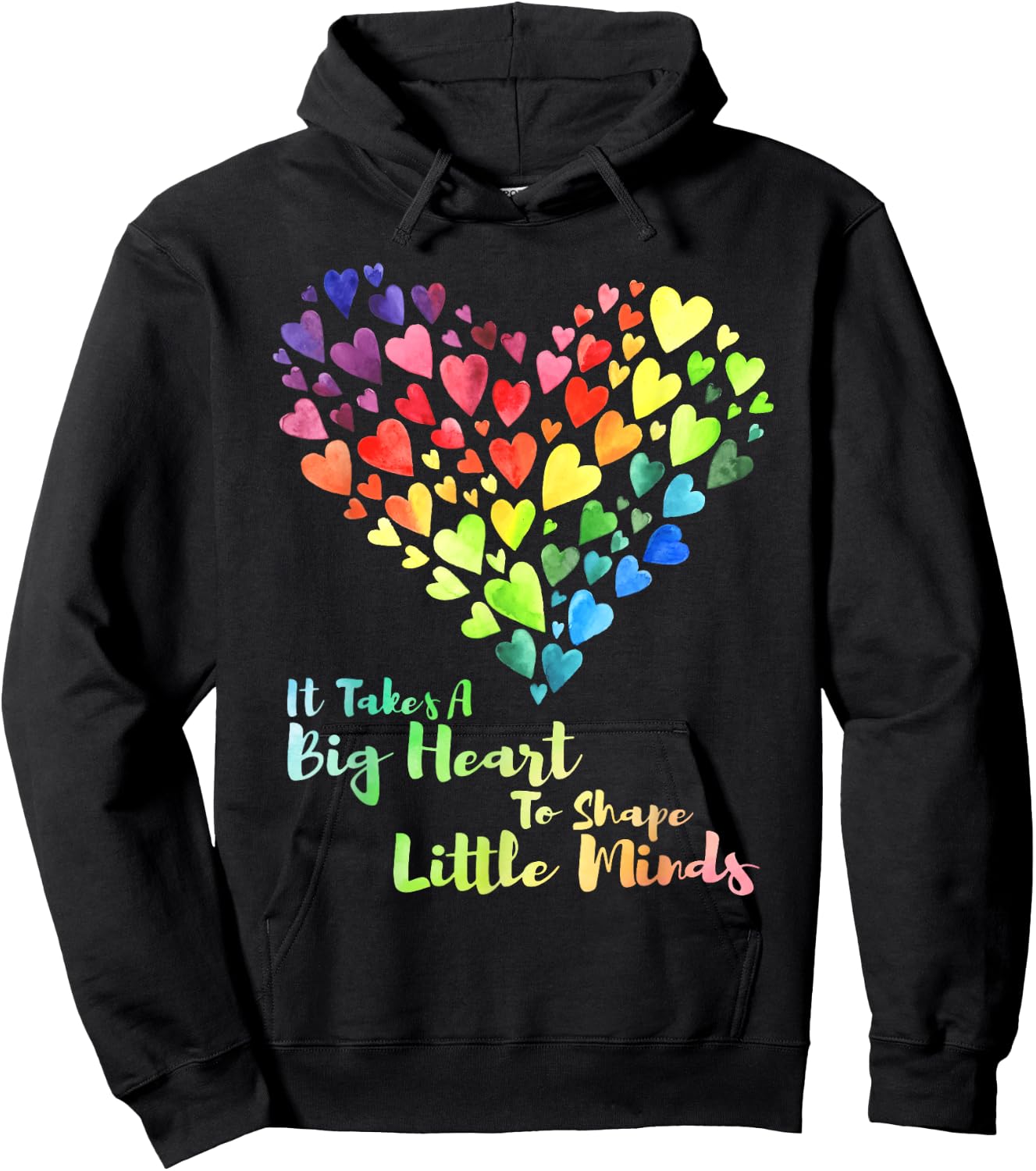 It Takes A Big Heart To Shape Little Minds Teacher Student Men Women Kids Hoodie - Hoodie | Black