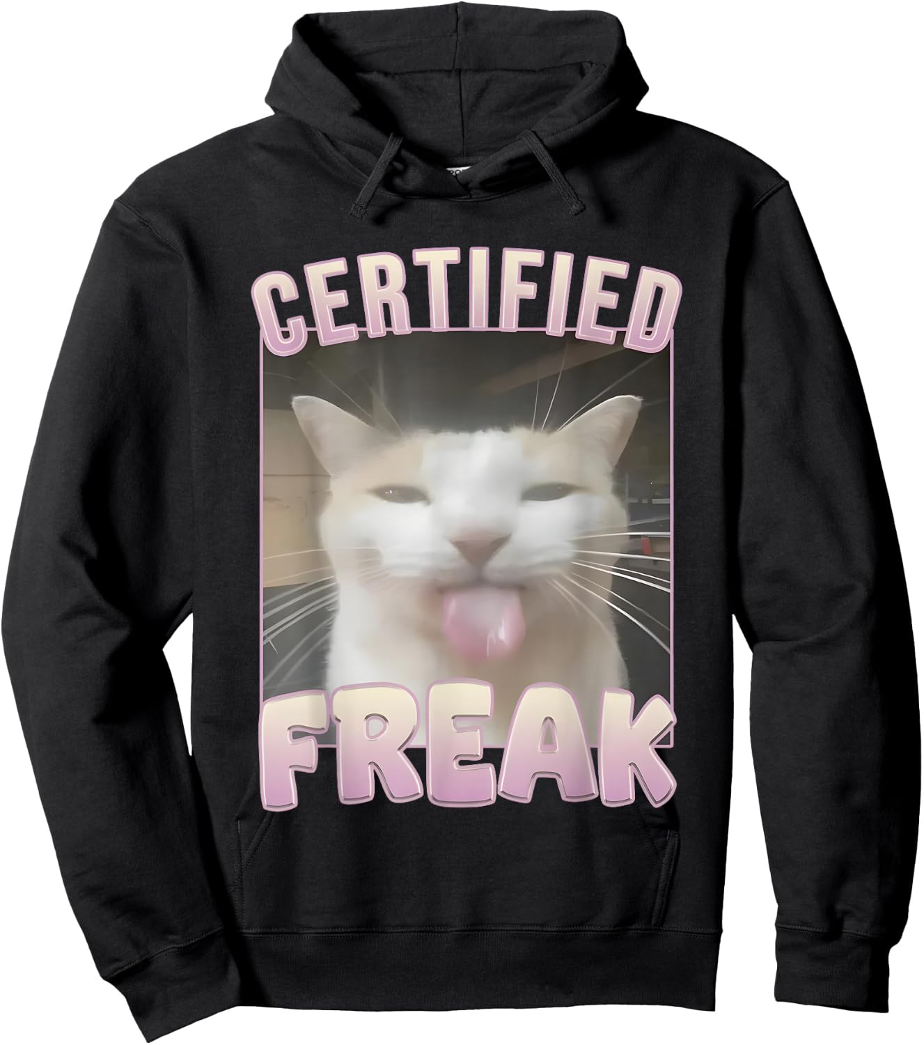 Certified Freak Cat Meme Women Hoodie - Hoodie | Black