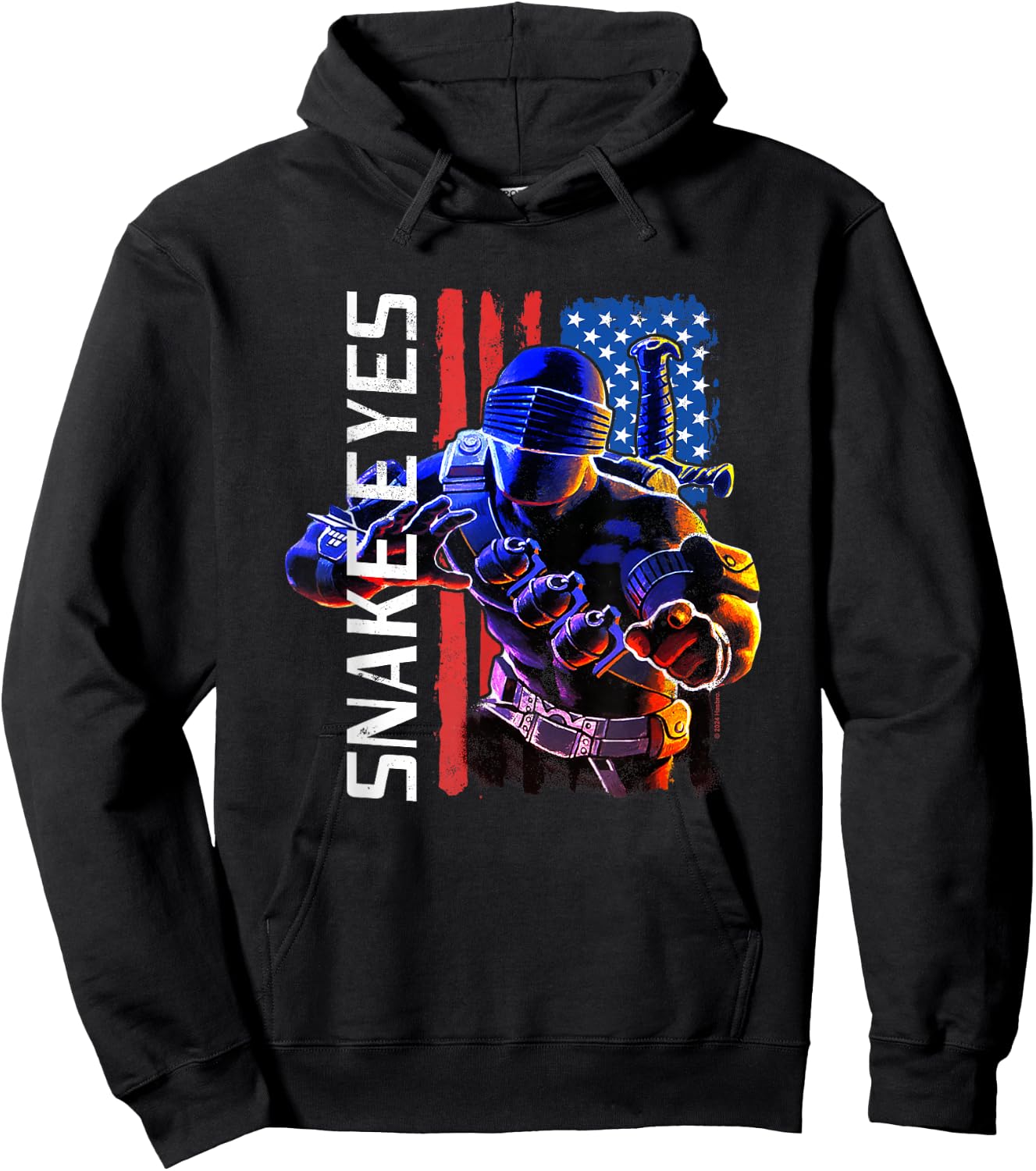 G.I. Joe Americana Snake Eyes Vintage Big Chest Poster Hoodie - Hoodie | Black