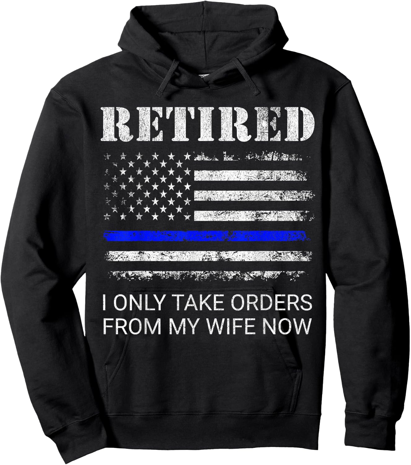 Cop Retirement Retired Police Officer Cop Funny - -Adults, Classic Fit, Short Sleeve, Black, Small Hoodie - Hoodie | Black