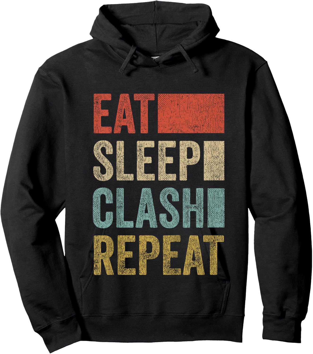 Eat Sleep Clash Repeat Kids Teens Retro Gamer Clash Hoodie - Hoodie | Black