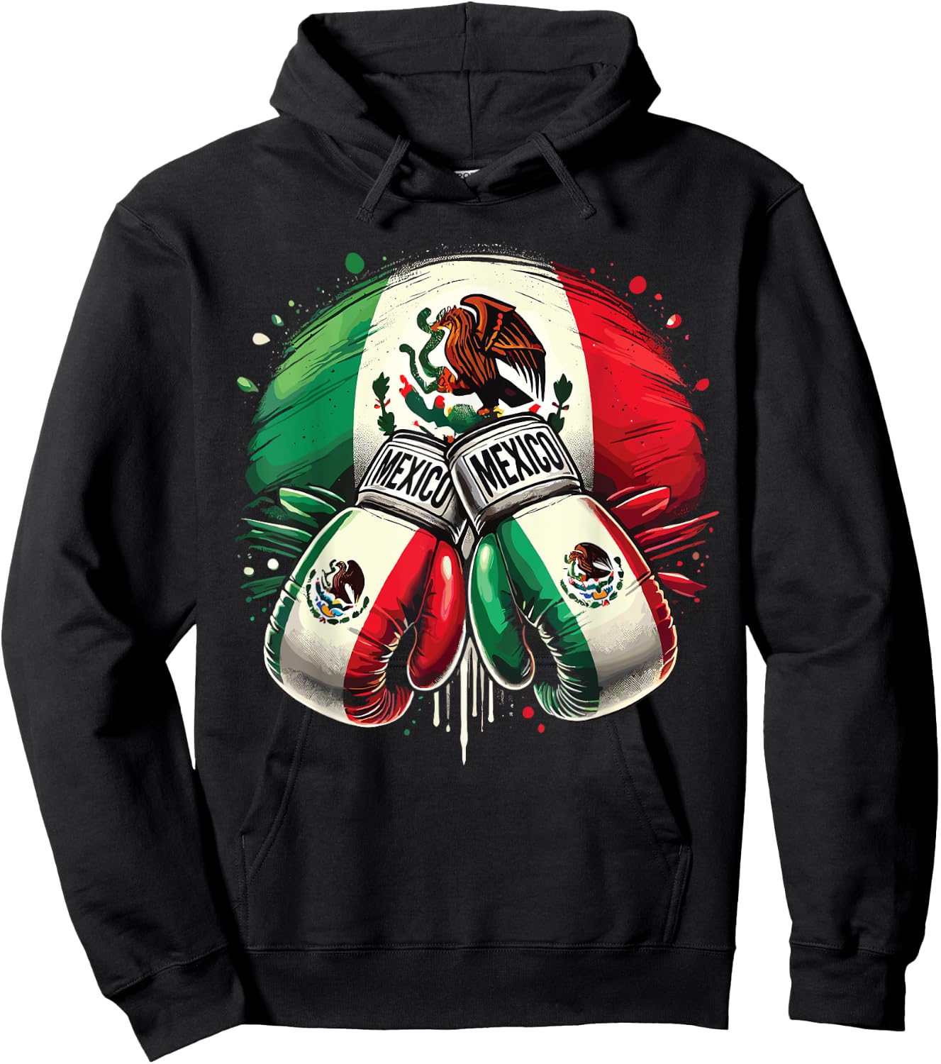 Mexican Boxing Pride Gloves Sports Design Hoodie - Hoodie | Black
