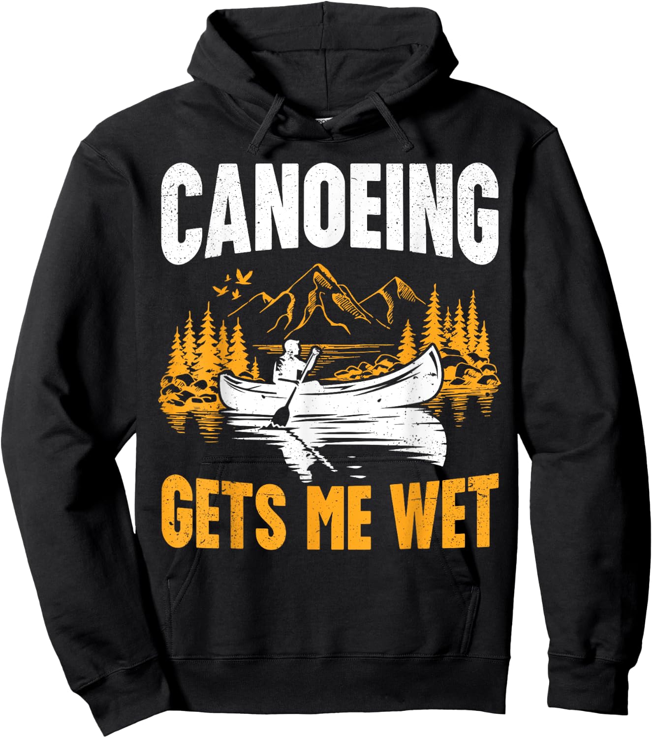Canoeing Gets me Wet Retro Women Canoe Boat Hoodie - Hoodie | Black