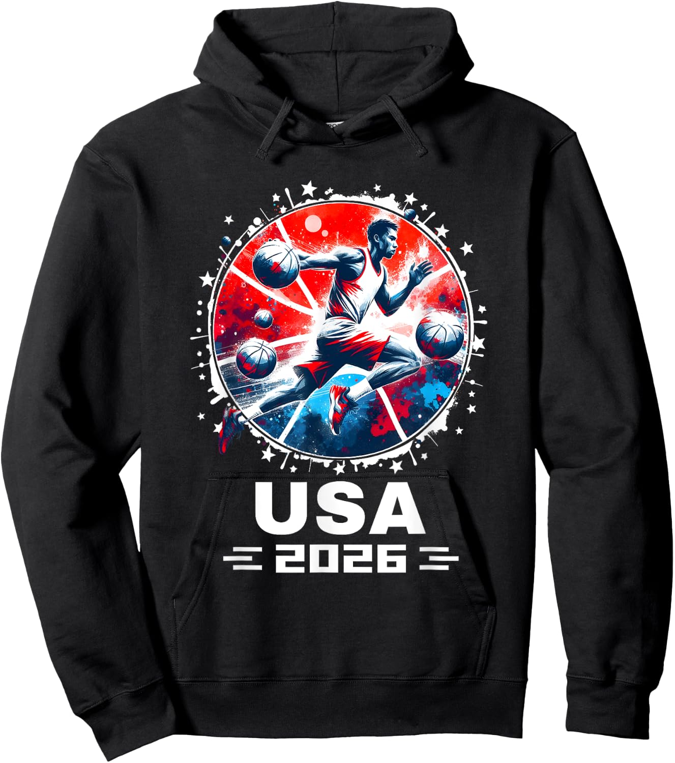 Basketball USA Go USA Team USA Flag 2026 Basketball Hoodie - Hoodie | Black