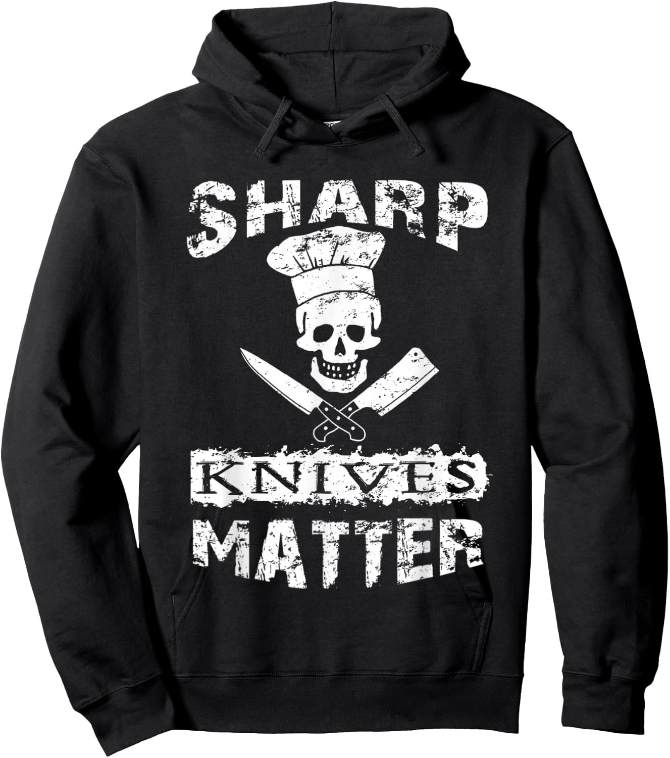 Sharp Knives Matter Chef Skull With Knives Hoodie - Hoodie | Black