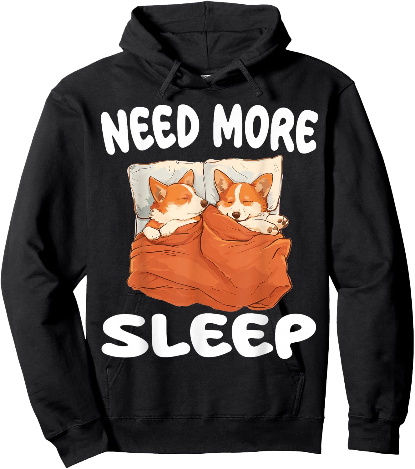 Cute Corgi Need More Sleep Pajamas Nightgown Hoodie - Hoodie | Black