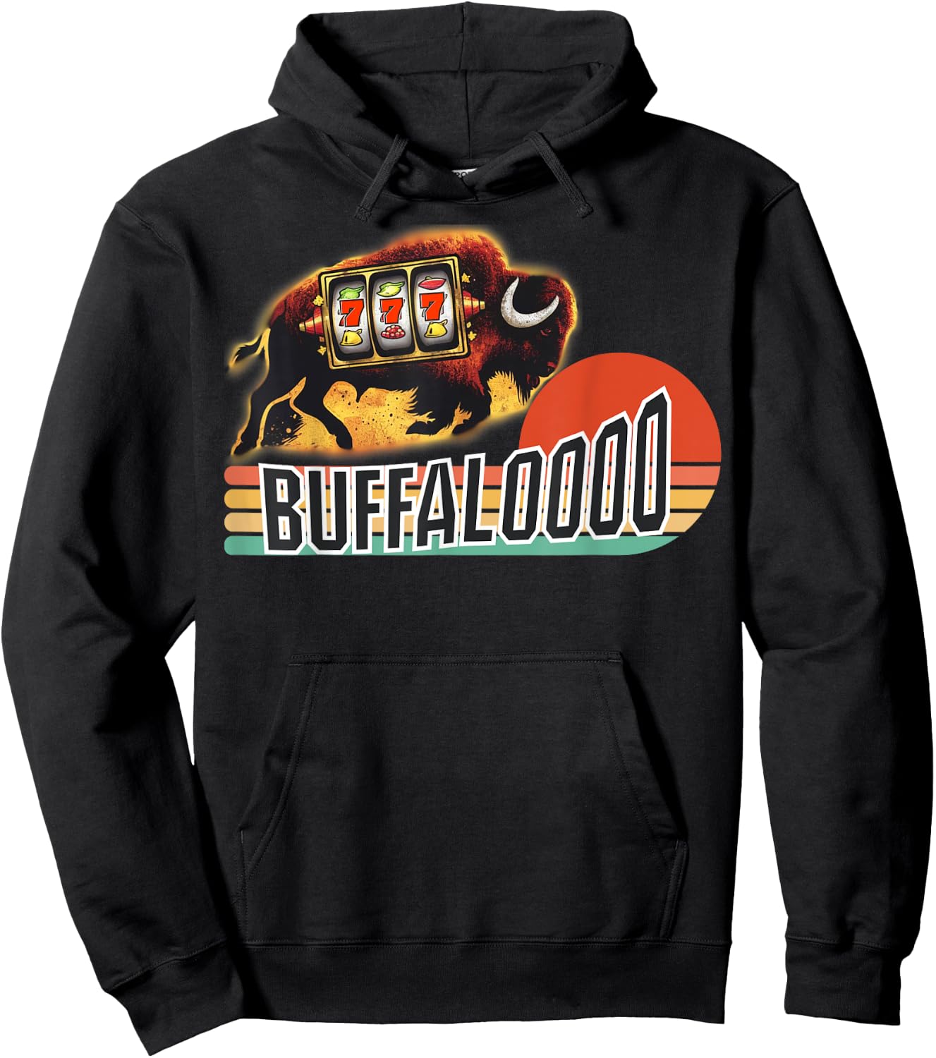 Lucky Buffalo Casino Slot Machine BUFFALOOOOO Gambling Hoodie - Hoodie | Black