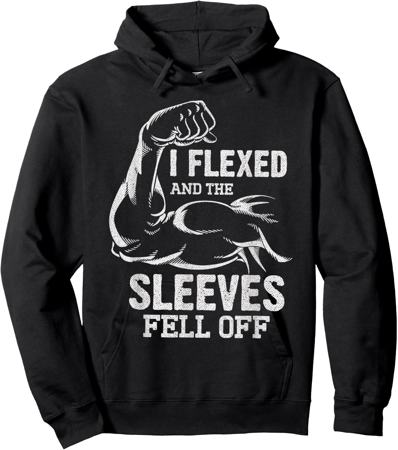I Flexed and The Sleeves Fell Off Funny Fitness Gymer Hoodie - Hoodie | Black