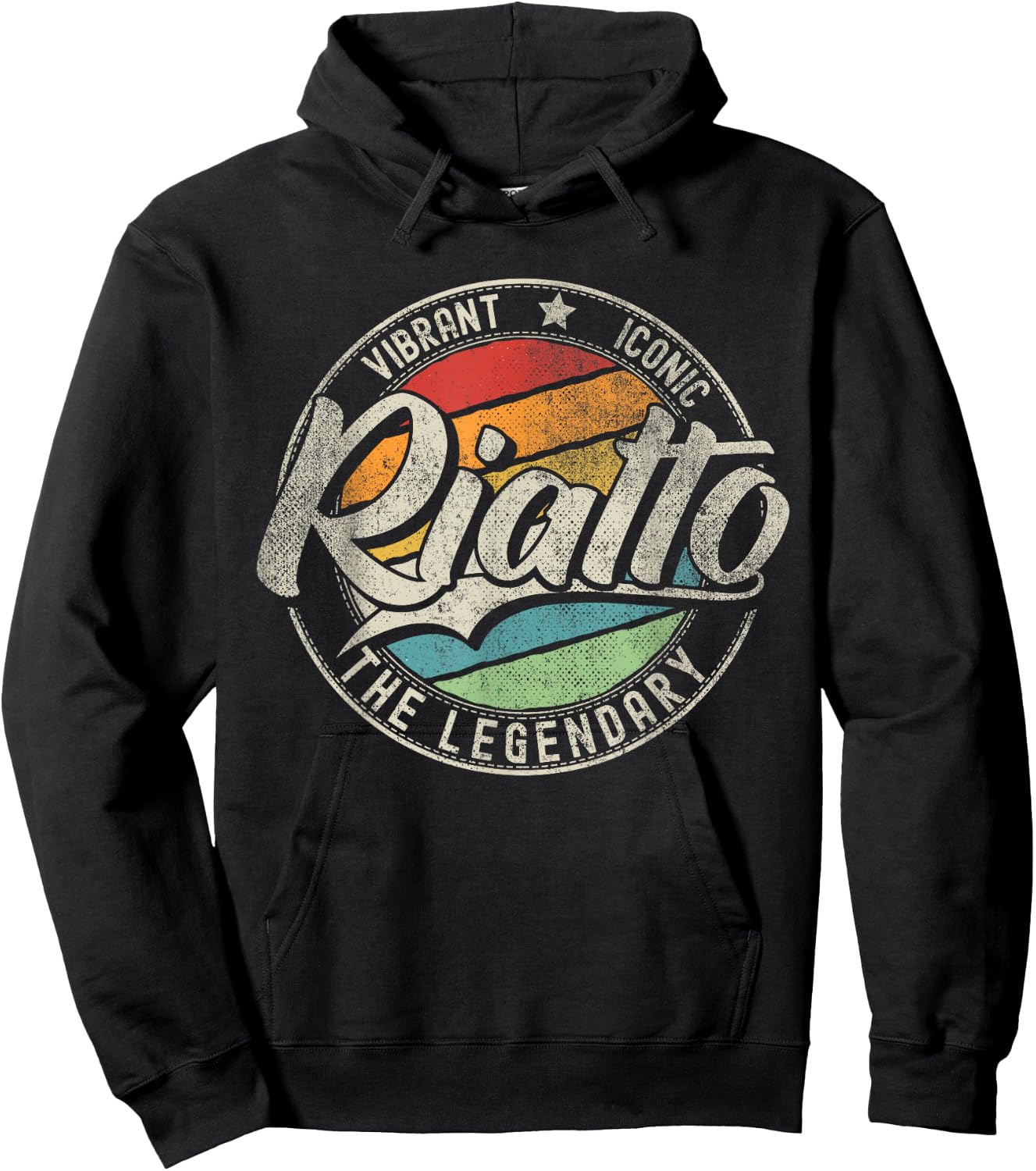 Rialto CA | California | Vintage Distressed Hoodie - Hoodie | Black