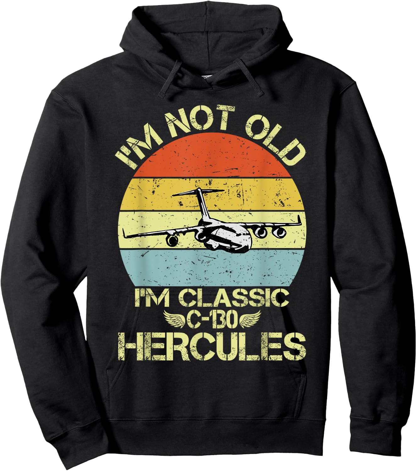 C-130 Hercules American USA Military Airplane Hoodie - Hoodie | Black