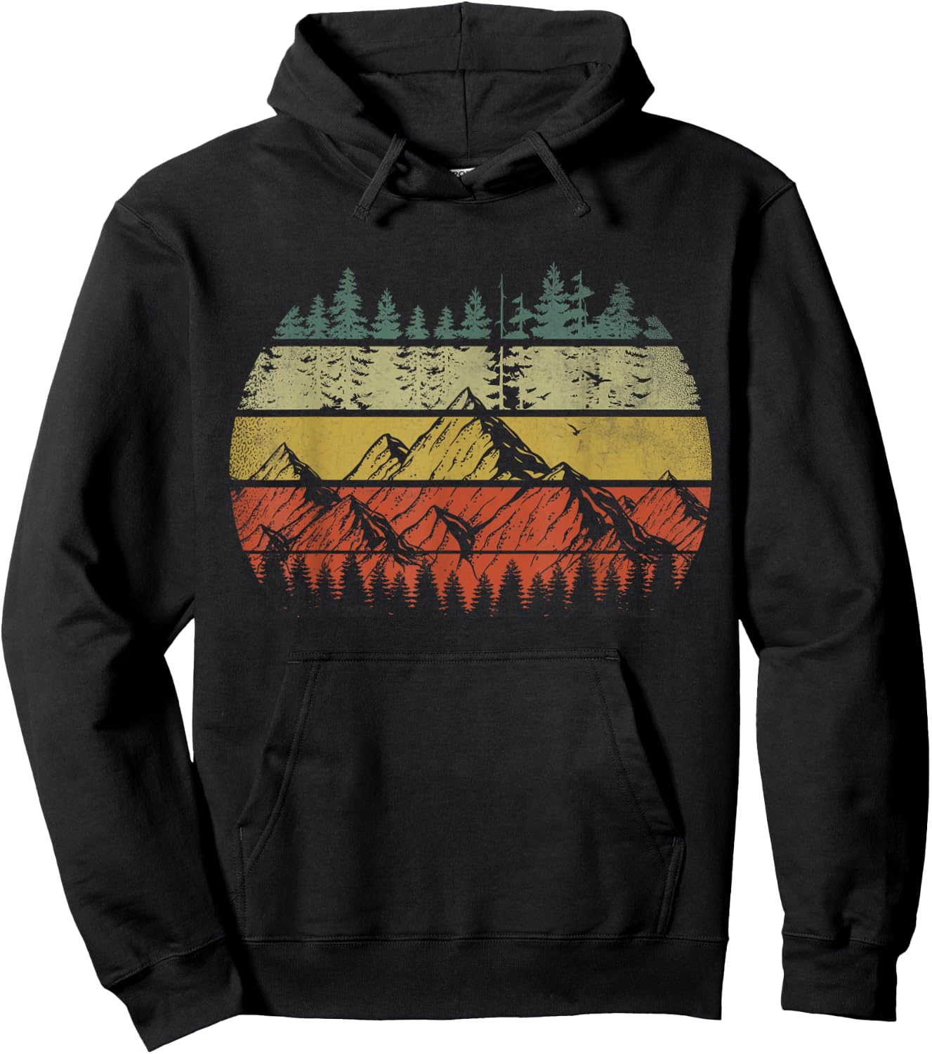 Wildlife Trees Outdoors Nature Retro Forest Hoodie - Hoodie | Black