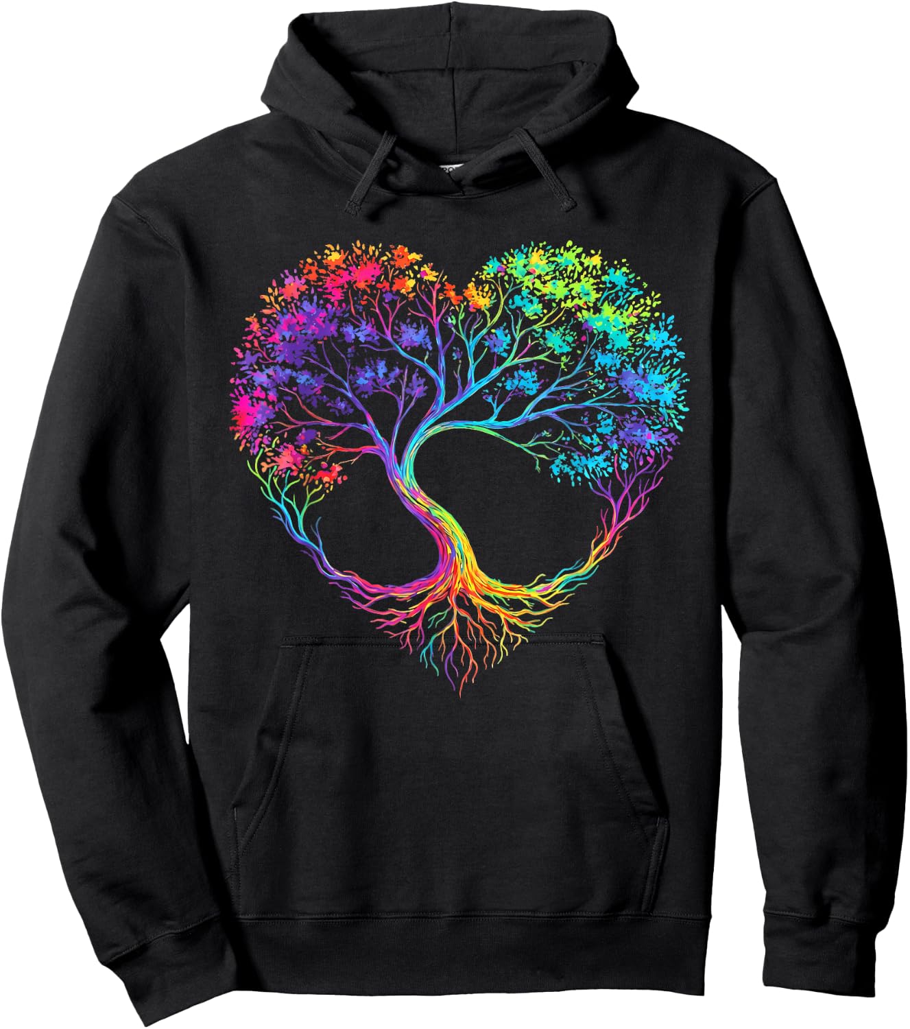 Rainbow LGBTQ Tree Gay Pride Ally Lesbian Men Women Kids Hoodie - Hoodie | Black