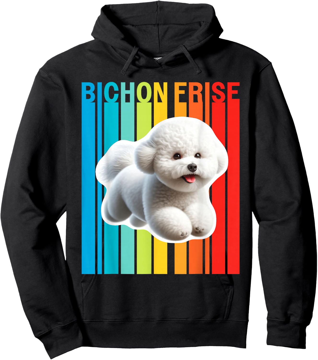 Colorful Bichon Frise Hoodie - Hoodie | Black