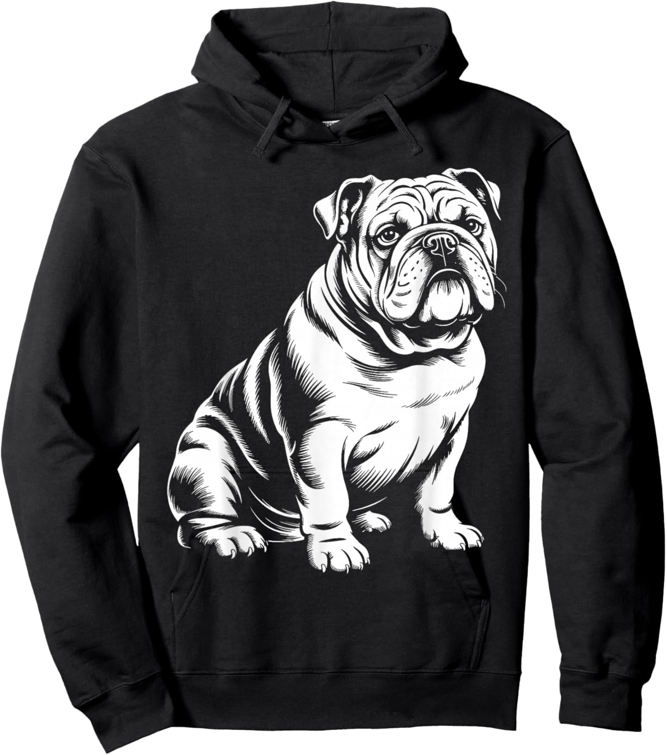 Cool English Bulldog Art Women Kids English Bulldog Hoodie - Hoodie | Black