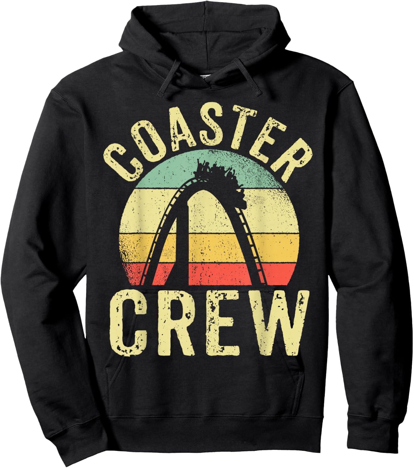 Vintage Rollercoaster Crew I Family Roller Coaster Hoodie - Hoodie | Black