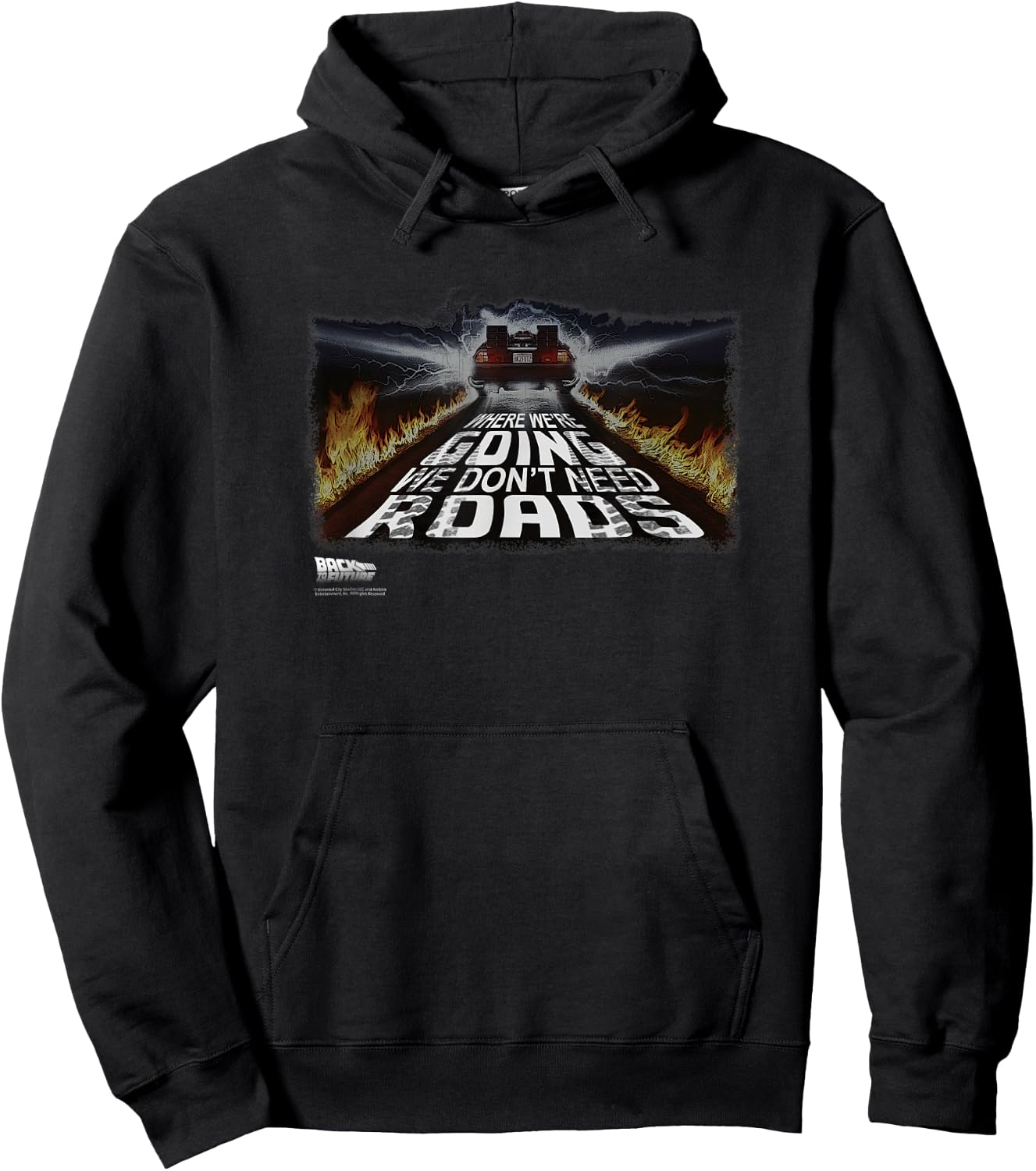 Back To The Future We Don't Need Roads DeLorean Hoodie - Hoodie | Black