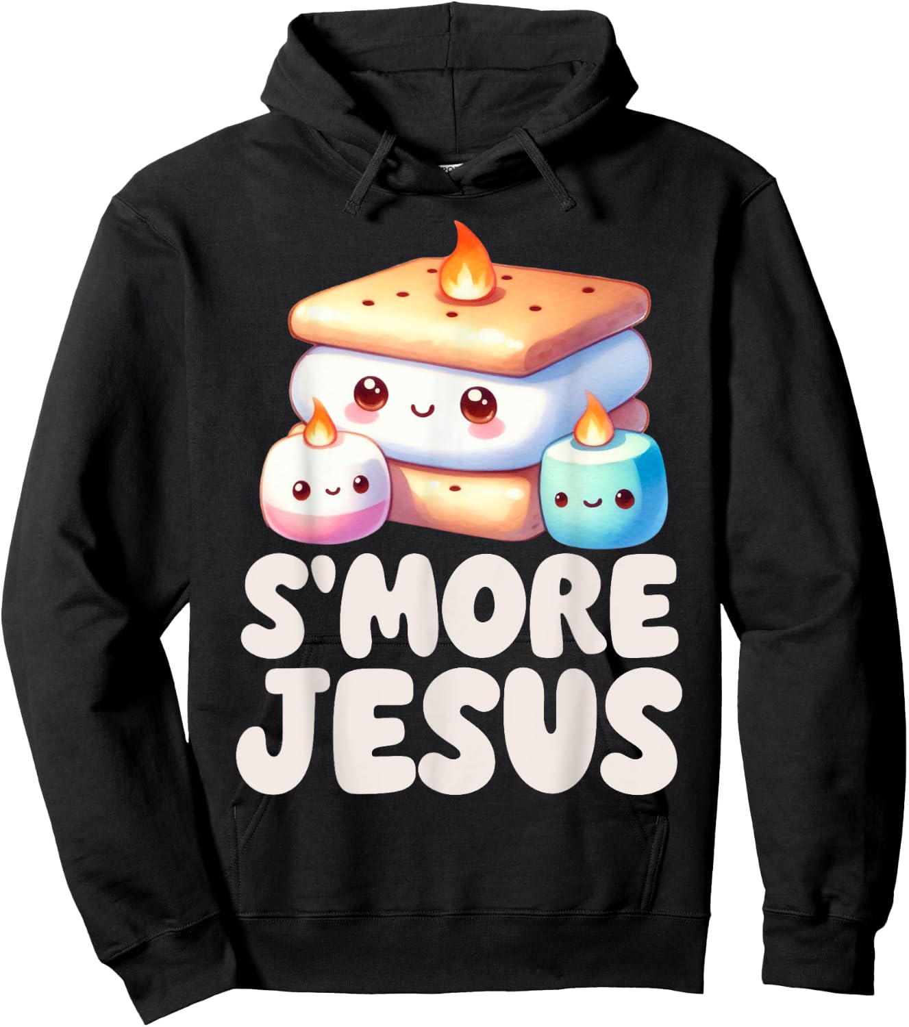 Smore Jesus Kawaii S'more Christian Funny Pun Religious Hoodie - Hoodie | Black