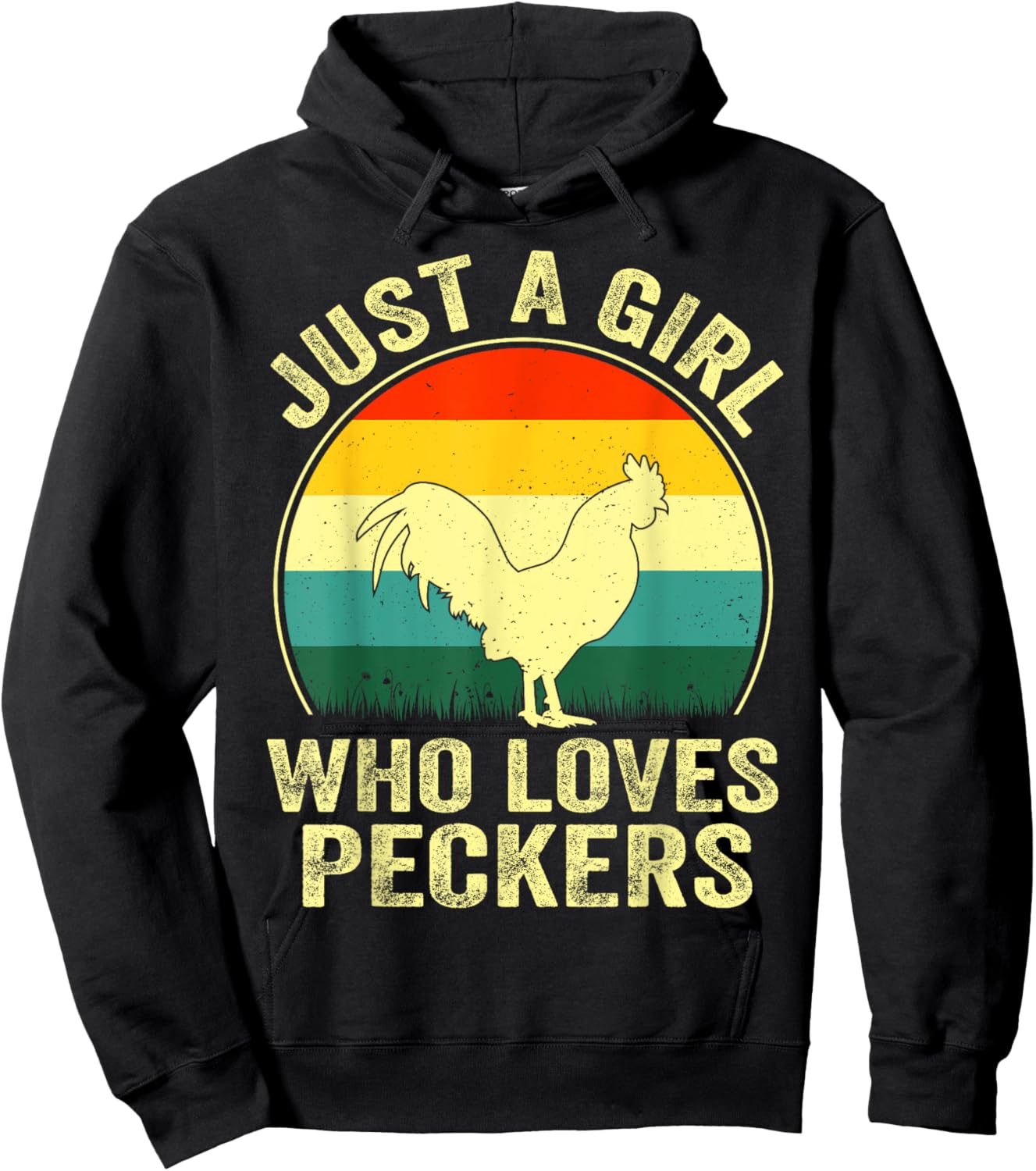 Funny Chicken Owner Farmer Girl Vintage Retro Chicken Lover Hoodie - Hoodie | Black