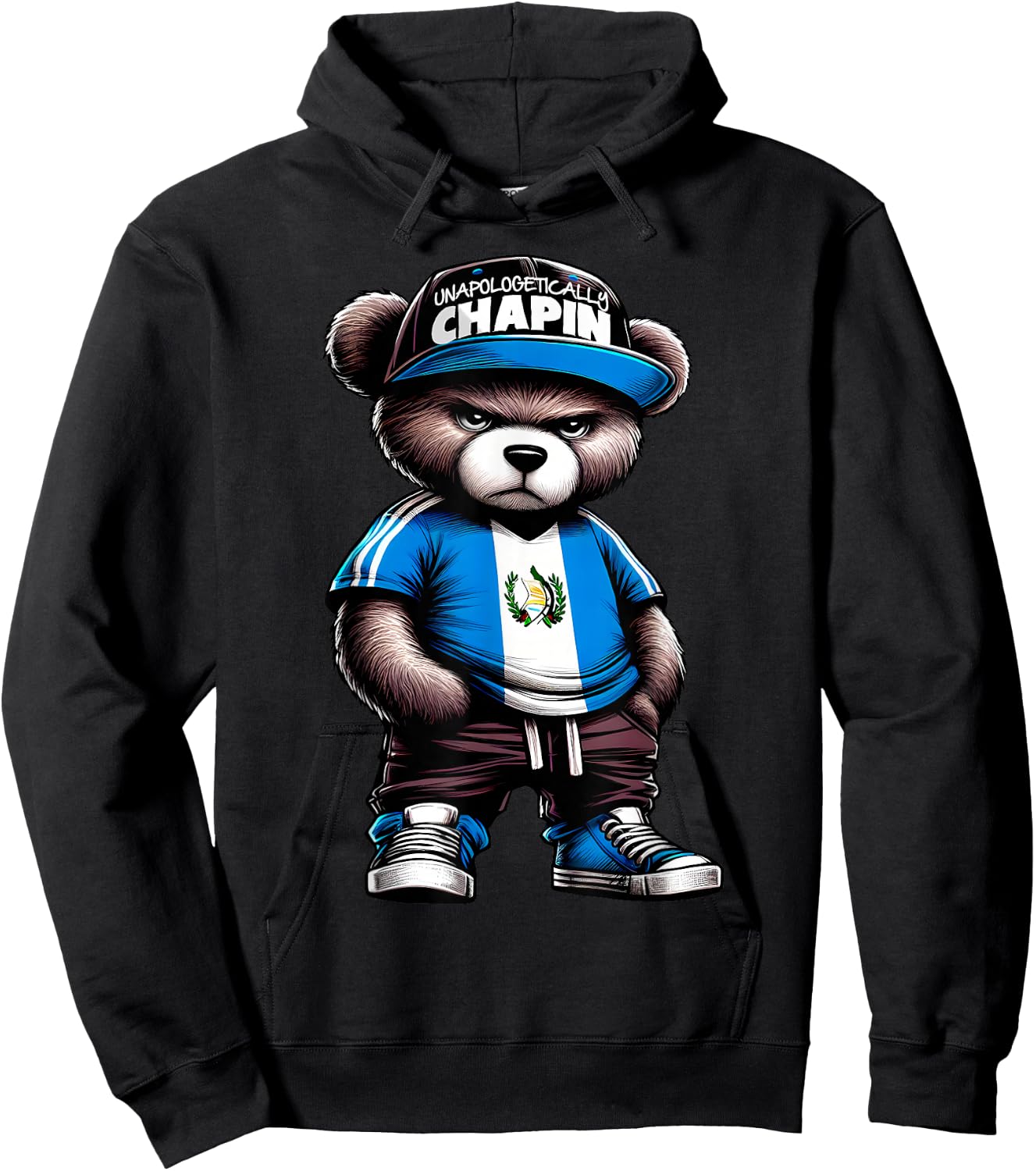 Unapologetically Chapin Guatemala Flag Camisa de Guatemala Hoodie - Hoodie | Black