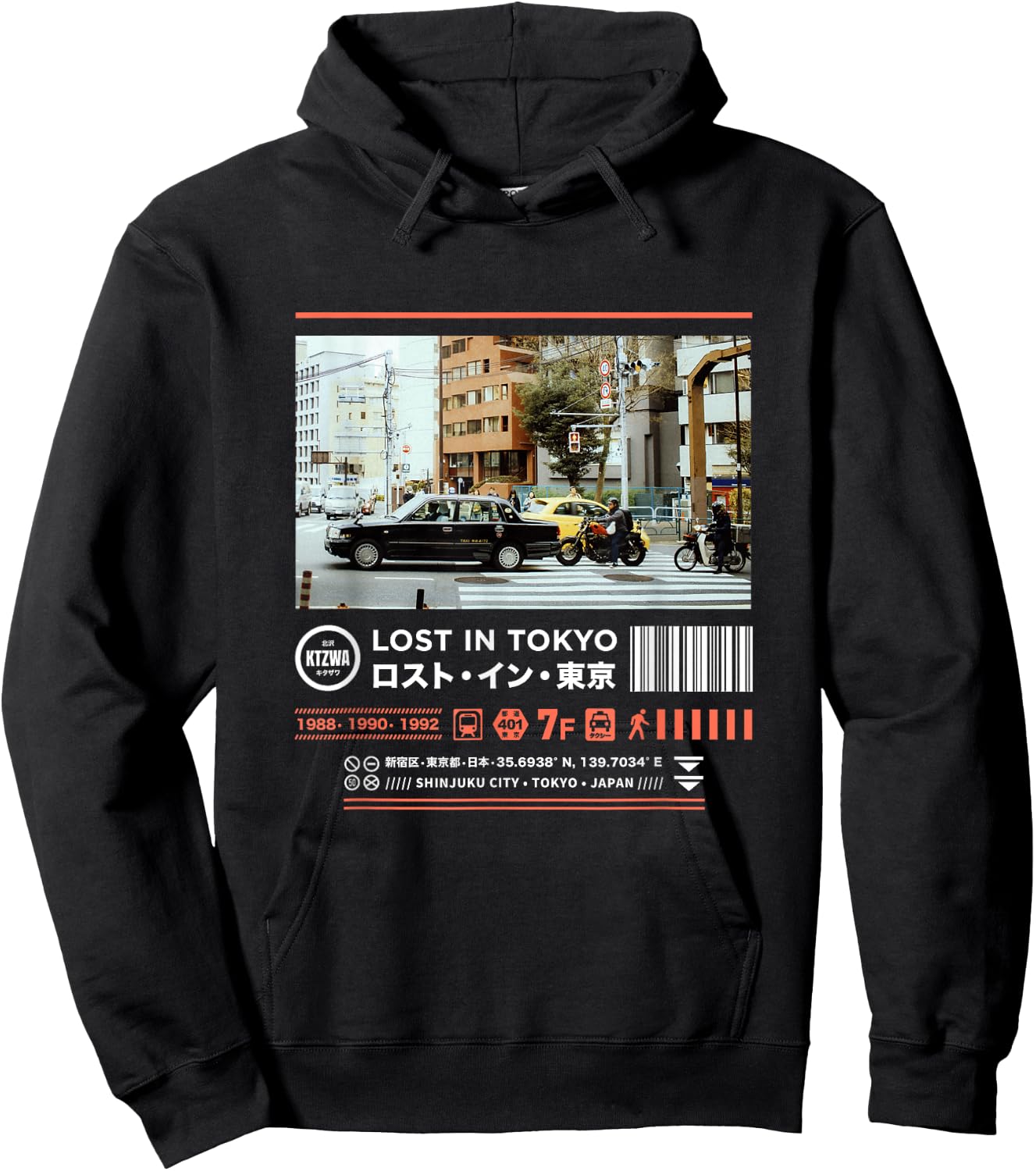 Japanese Tokyo Cyberpunk Art Streetwear Retro Hoodie - Hoodie | Black