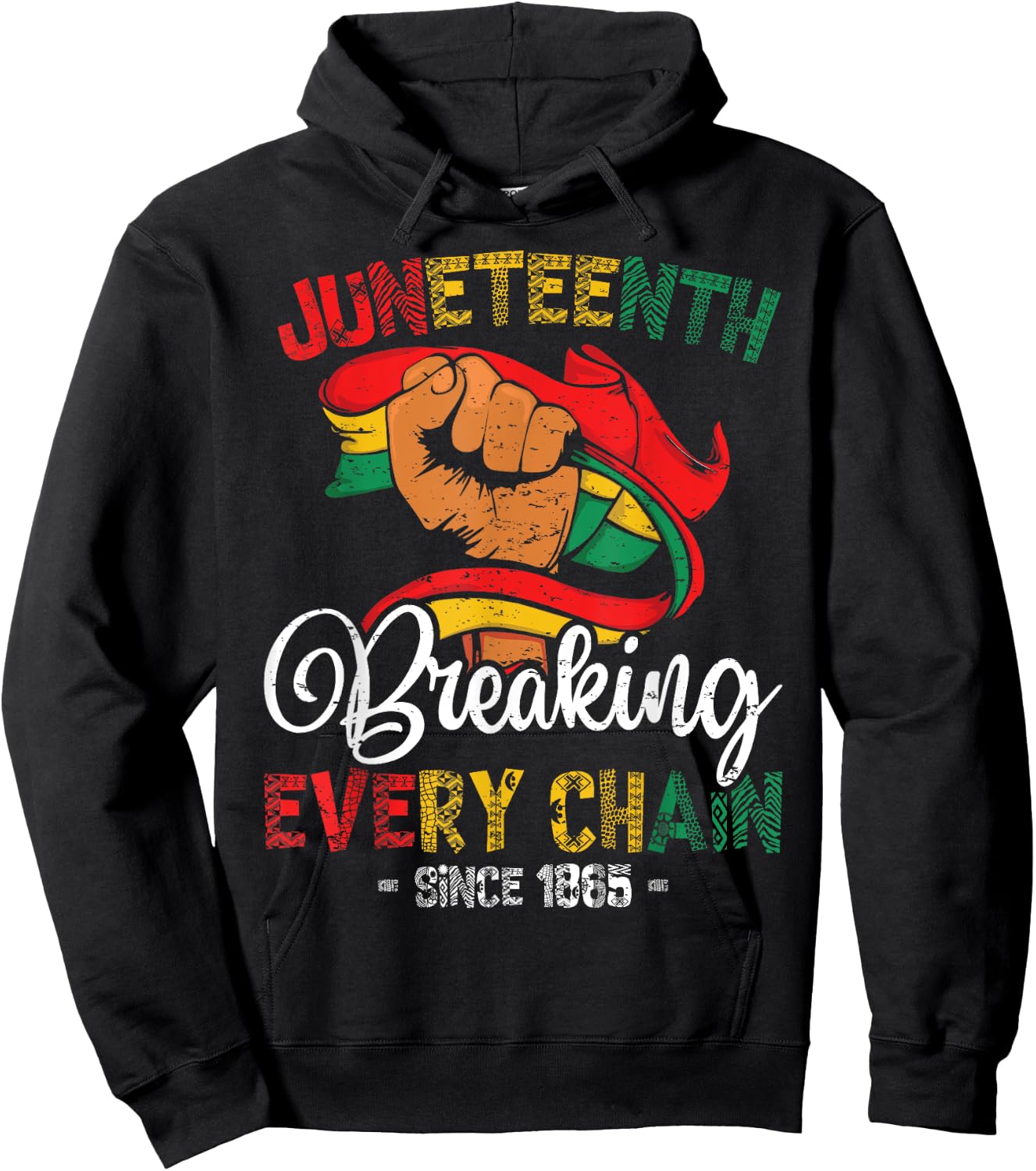 Juneteenth African American Freedom 1865 Women Men Hoodie - Hoodie | Black