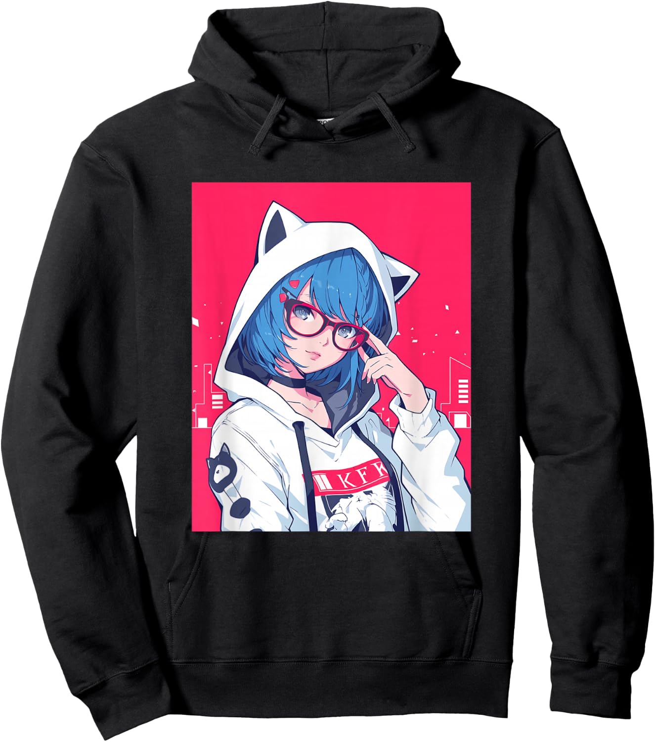 Anime Girl Hoodie - Hoodie | Black