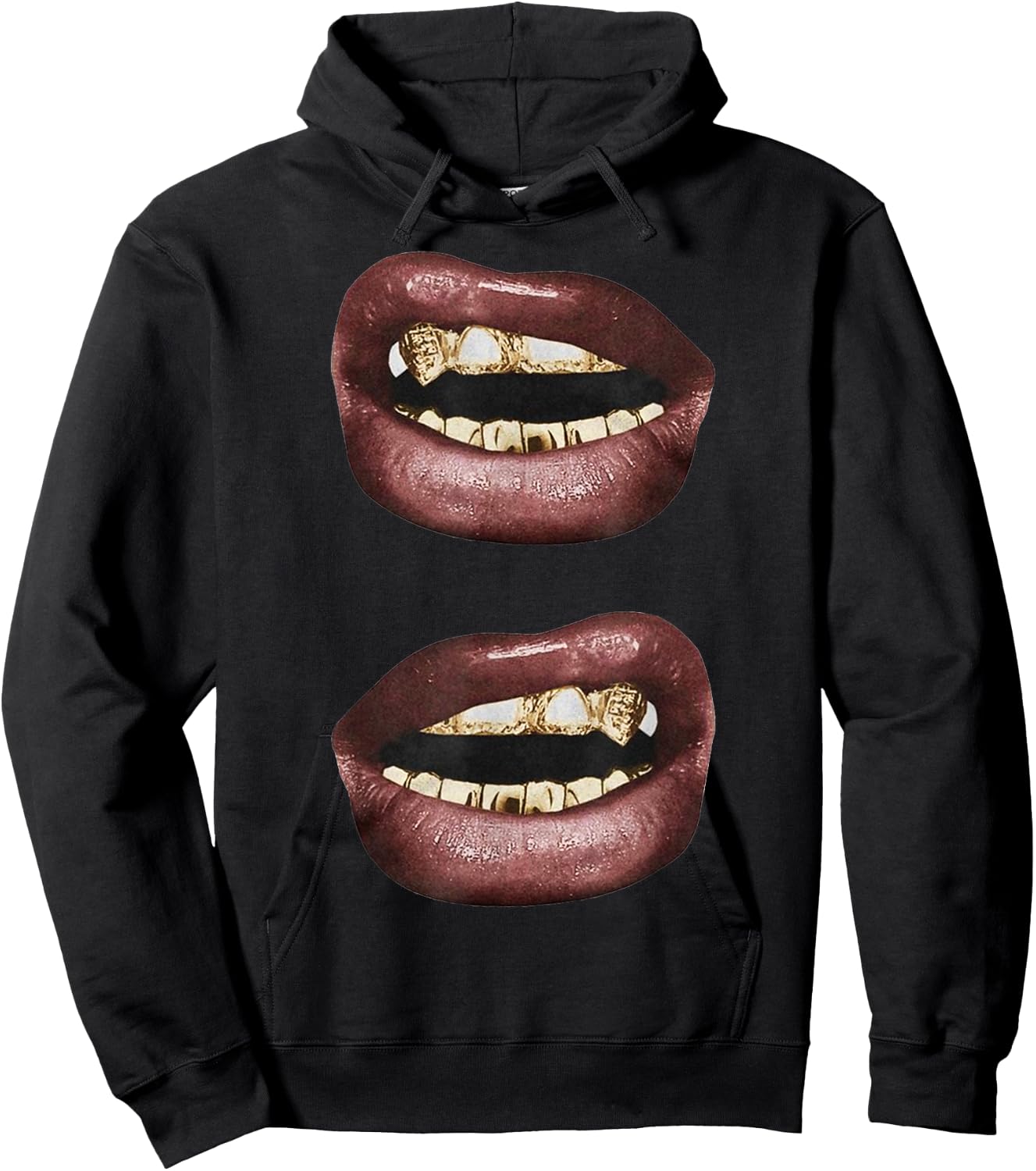 Grillz Jewelry Grills Fashion Mouth Nails Y2KK Lips Hoodie - Hoodie | Black