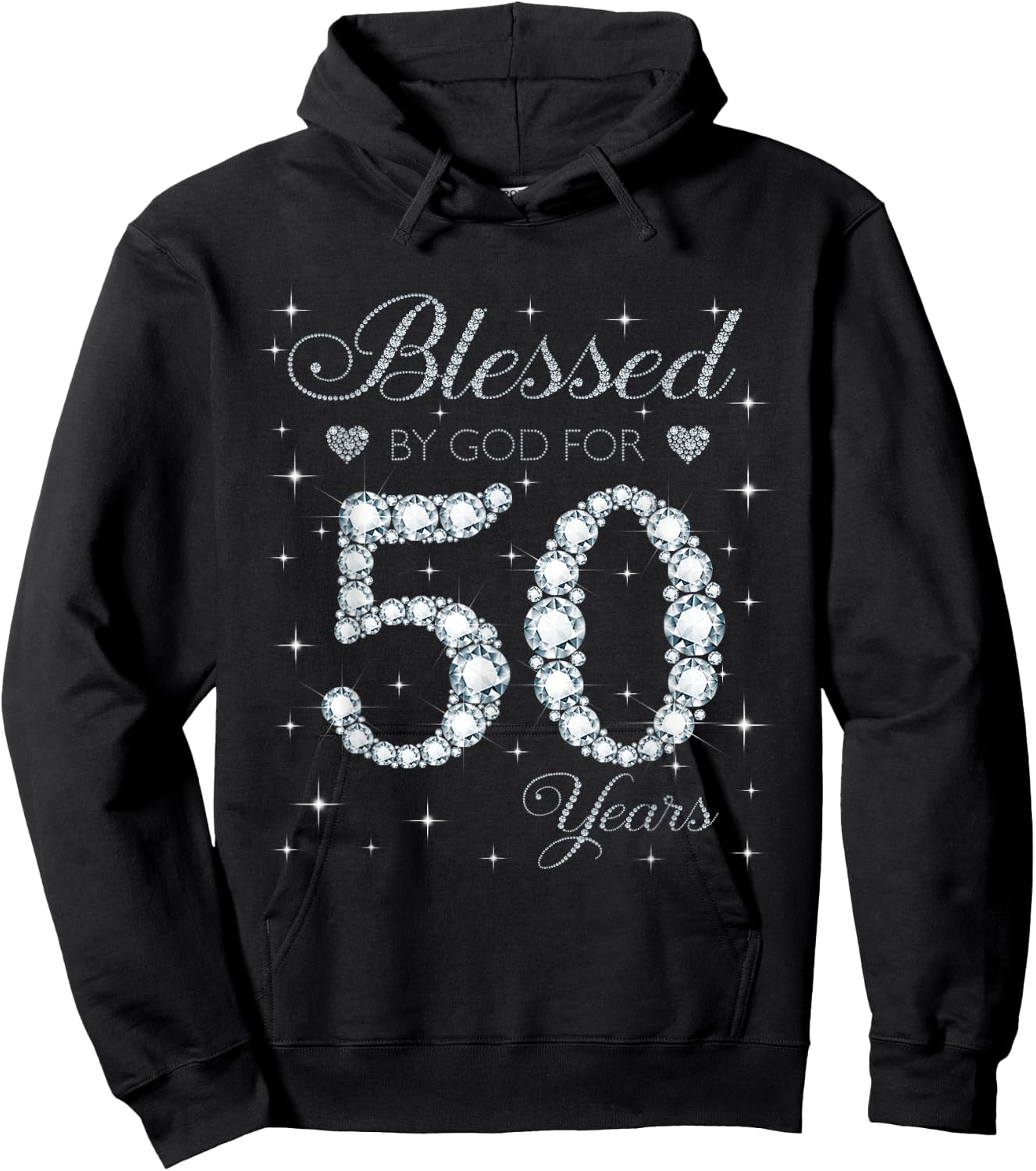 Blessed by God For 50 Years Old 50th Birthday Gift Hoodie - Hoodie | Black