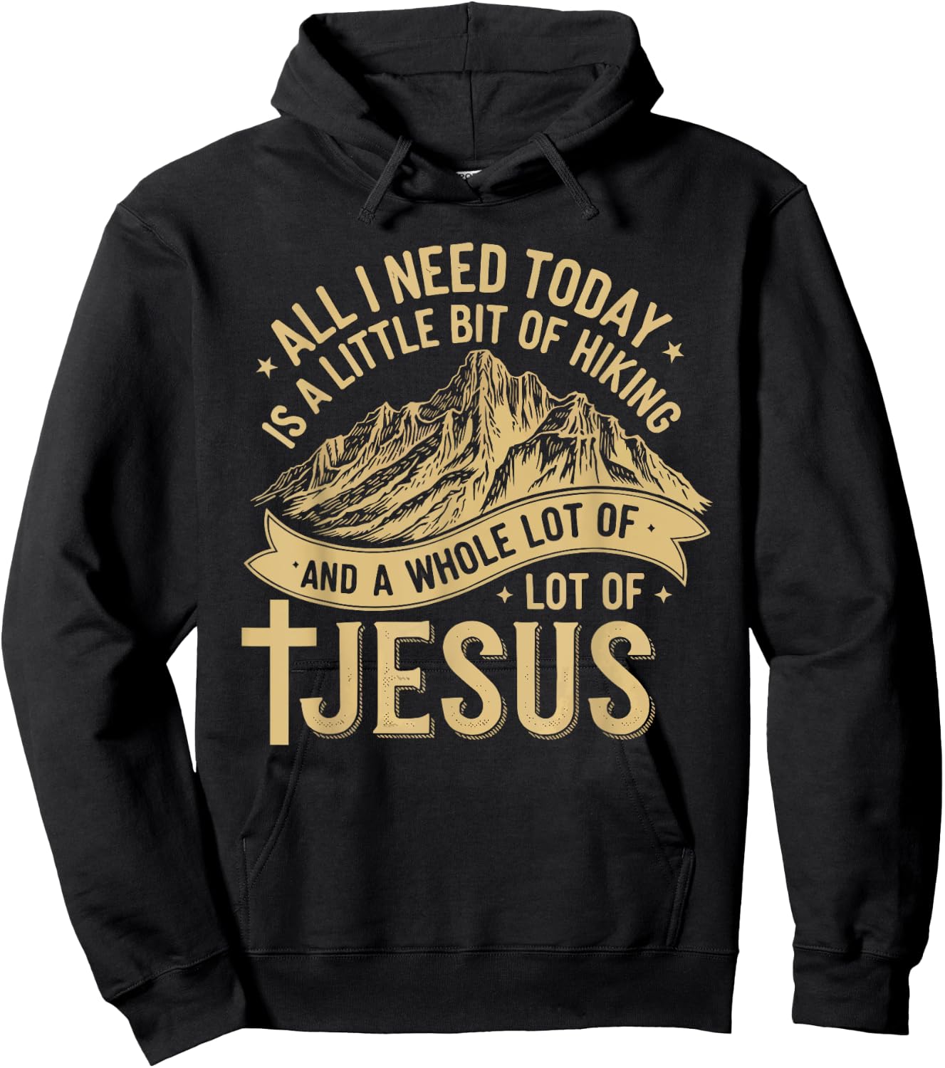 Hiking Jesus Christ Religion Christian Hiker Christianity Hoodie - Hoodie | Black