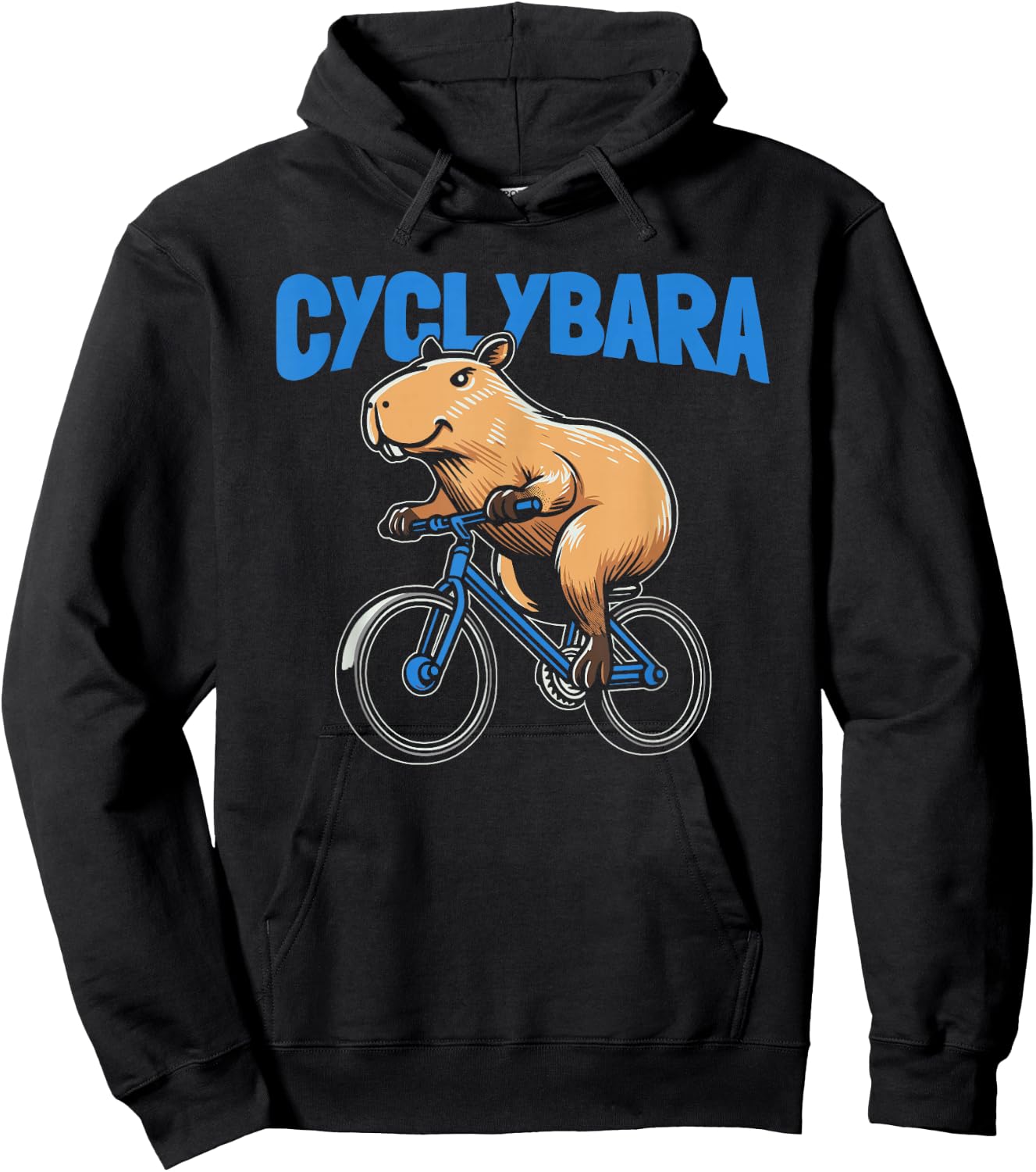 Capybara Cyclist Bicycle Bike Cycle - Cycling Cyclybara Hoodie - Hoodie | Black