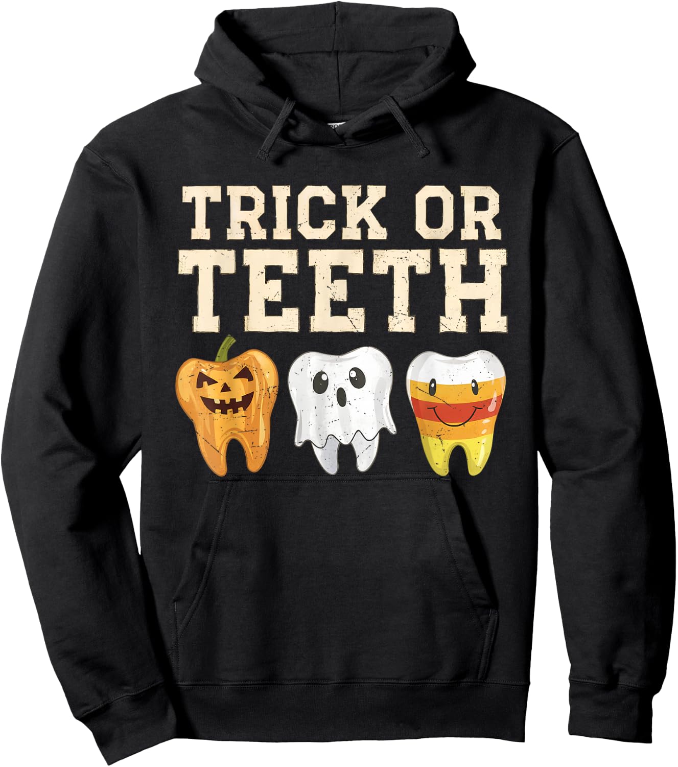 Trick Or Teeth Halloween Dental Crew Dentist Boys Girls Kids Hoodie - Hoodie | Black
