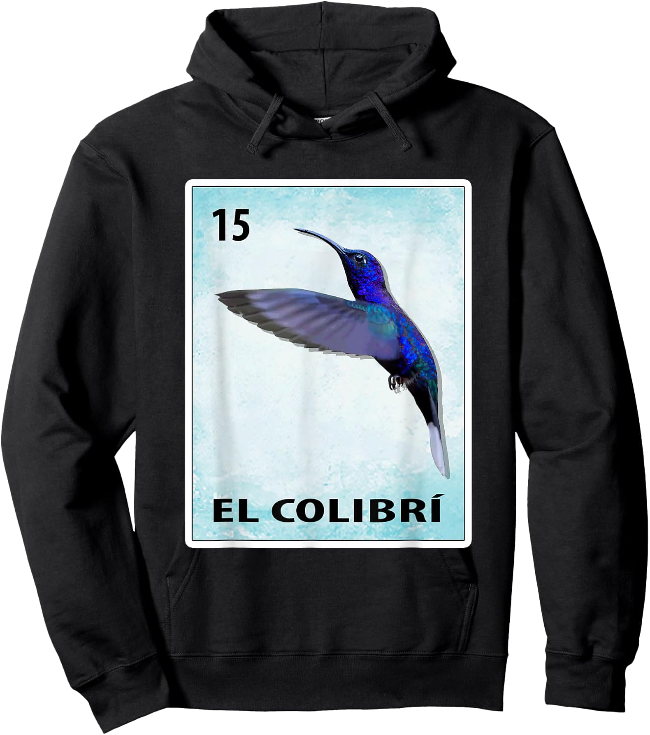 El Colibri Mexican Hummingbird Cards Hoodie - Hoodie | Black