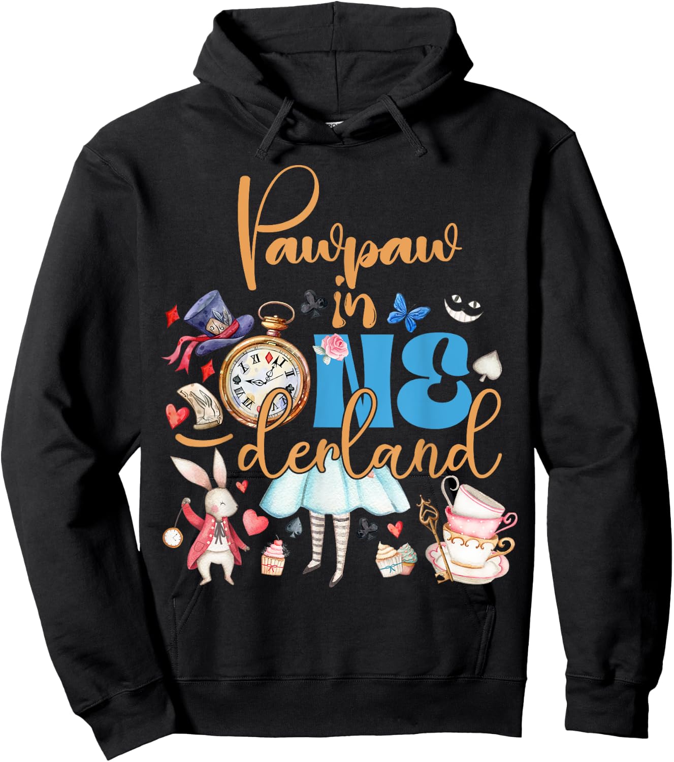 Alice Pawpaw in ONEderland Birthday Family Hoodie - Hoodie | Black